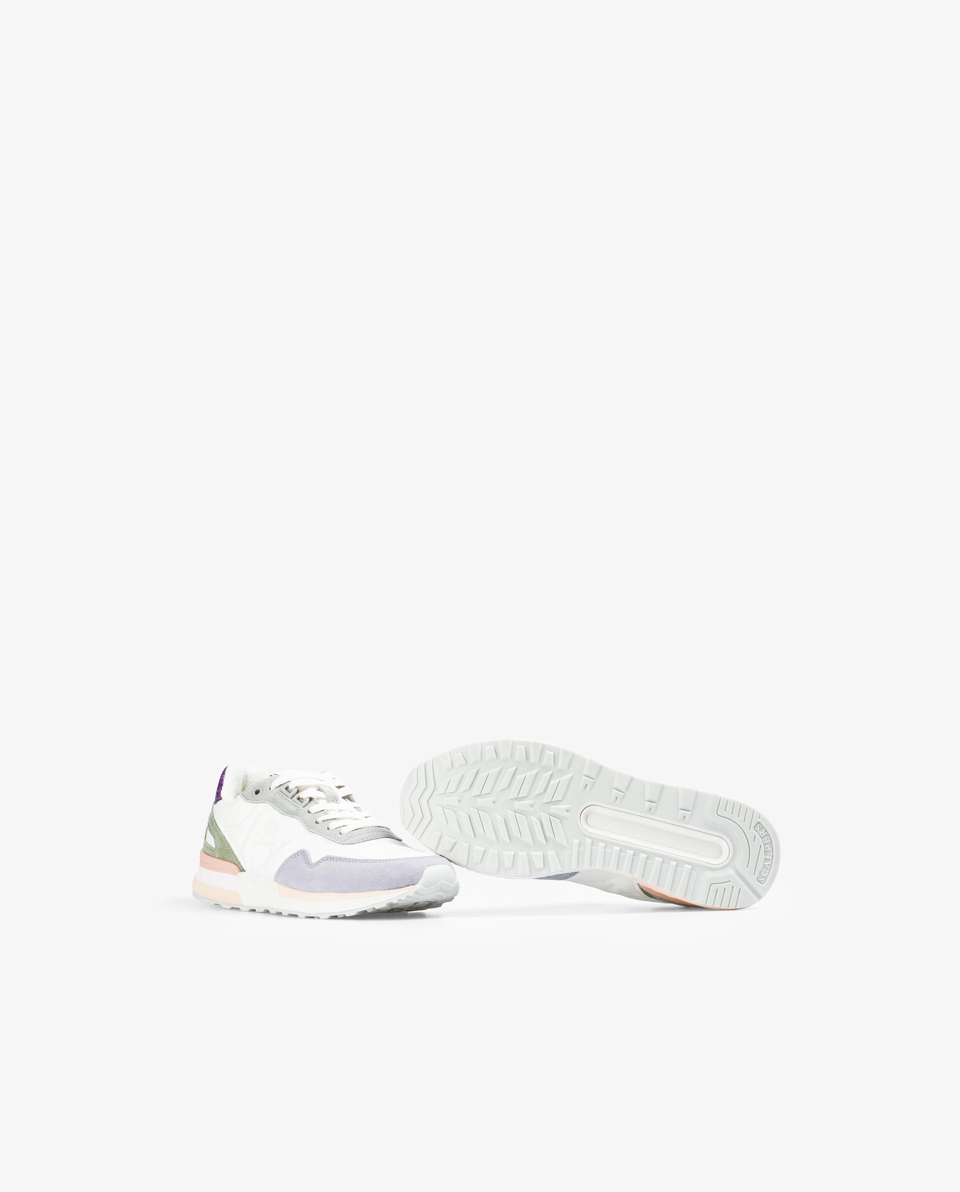 Zapatillas deportivas de mujer con refuerzos en contraste - Scalpers - Blanco Blanco-4