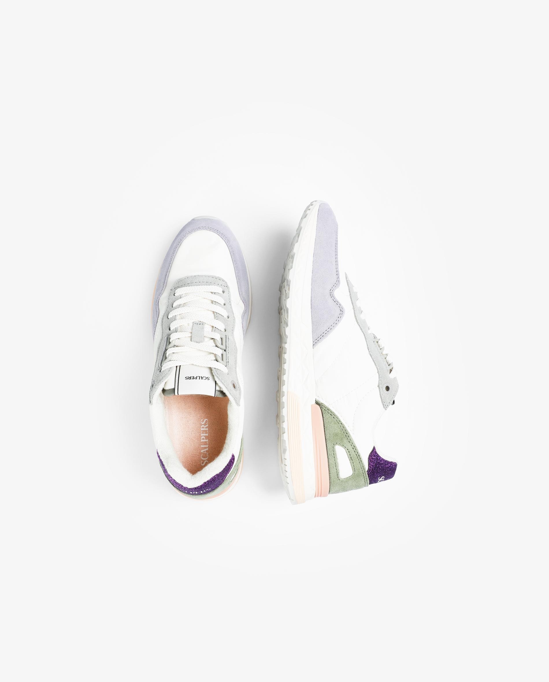 Zapatillas deportivas de mujer con refuerzos en contraste - Scalpers - Blanco Blanco-8