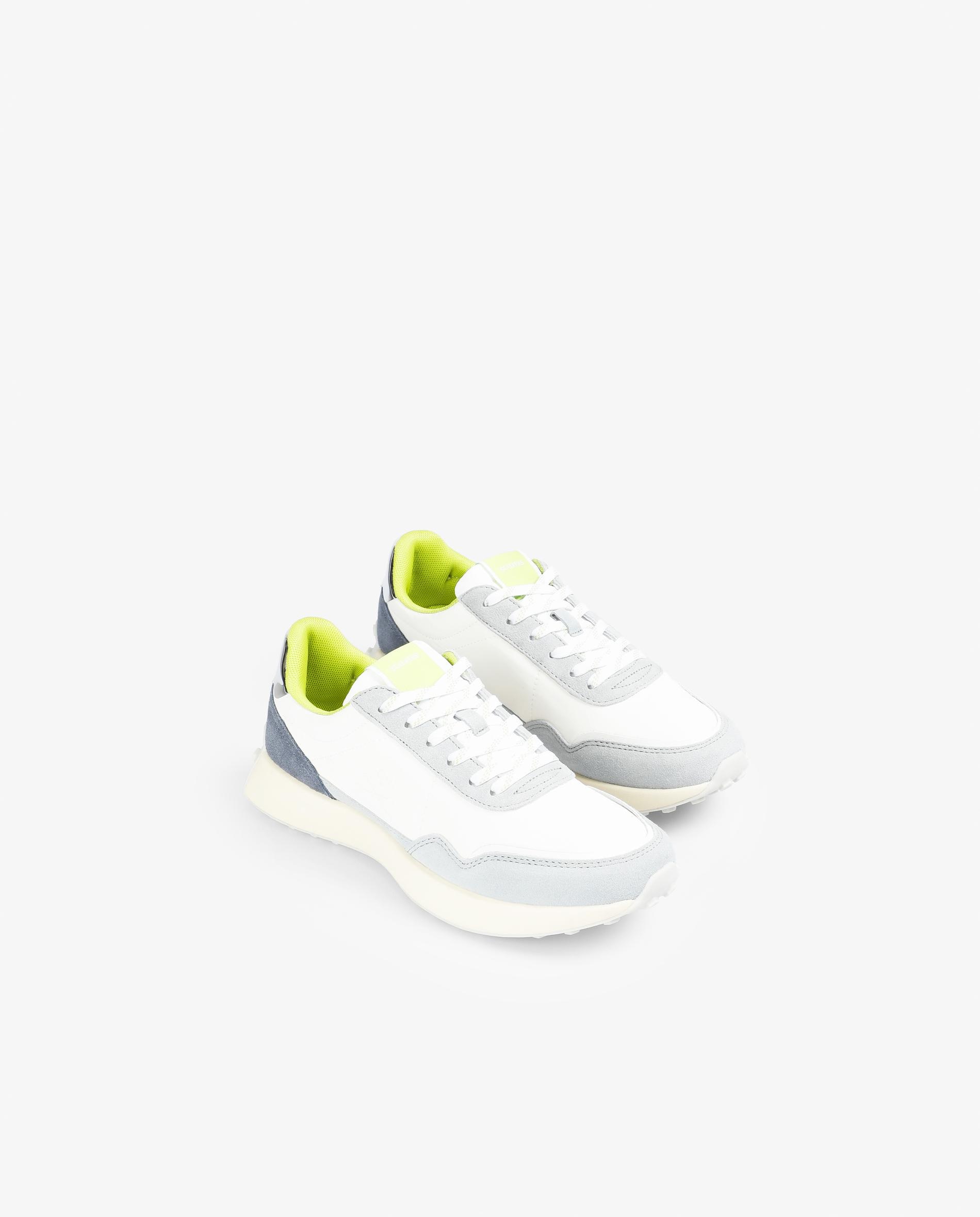 Zapatillas deportivas de mujer combinadas con suela dentada - Scalpers - Blanco Blanco-3