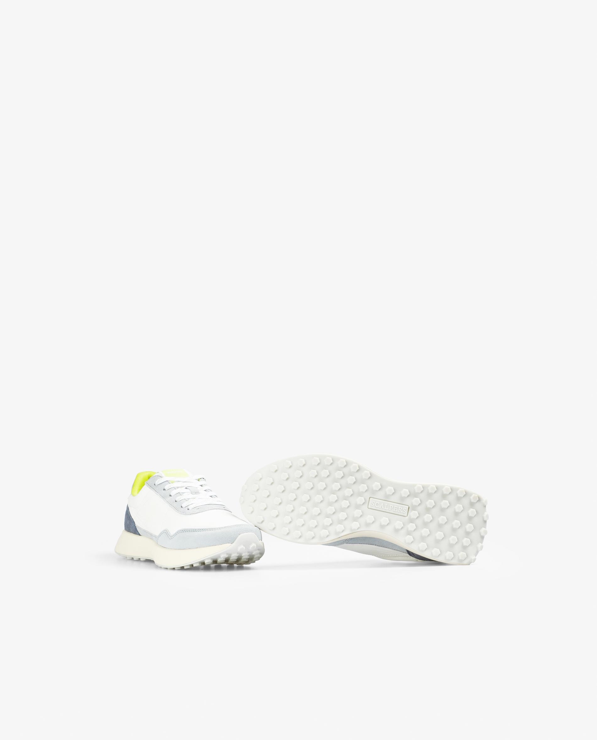 Zapatillas deportivas de mujer combinadas con suela dentada - Scalpers - Blanco Blanco-4