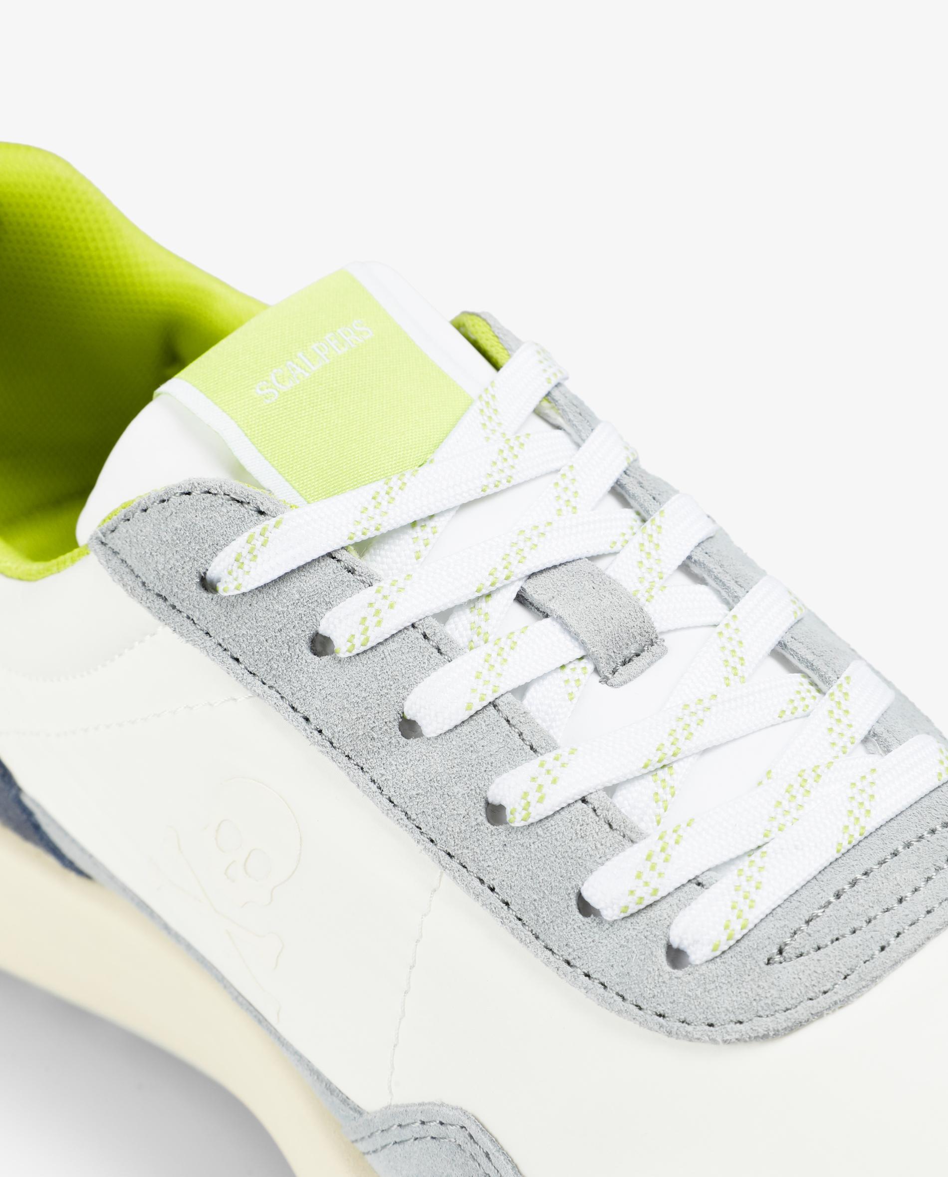 Zapatillas deportivas de mujer combinadas con suela dentada - Scalpers - Blanco Blanco-6