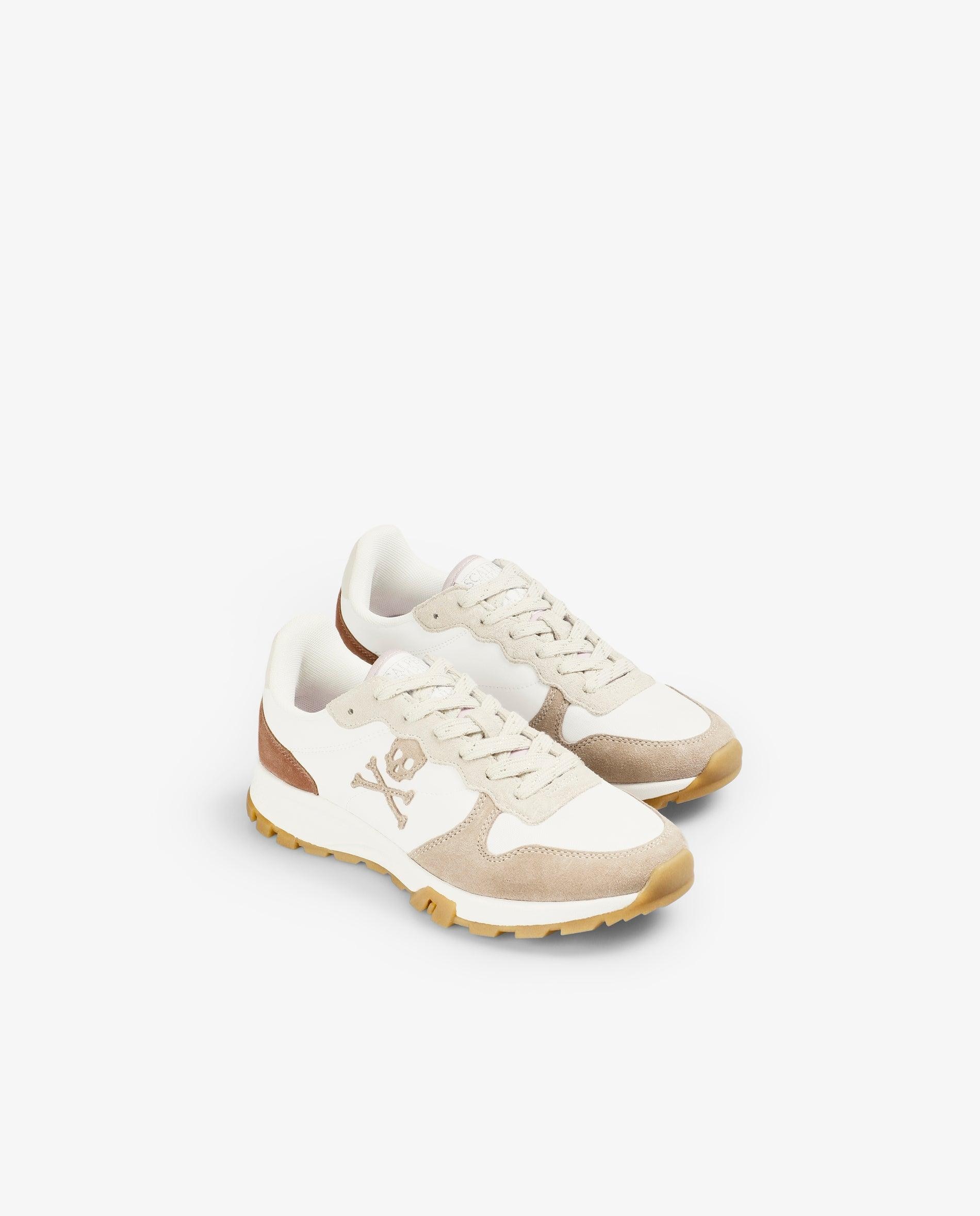 Zapatillas deportivas de mujer tipo running con detalle de logo - Scalpers - Blanco Blanco-6