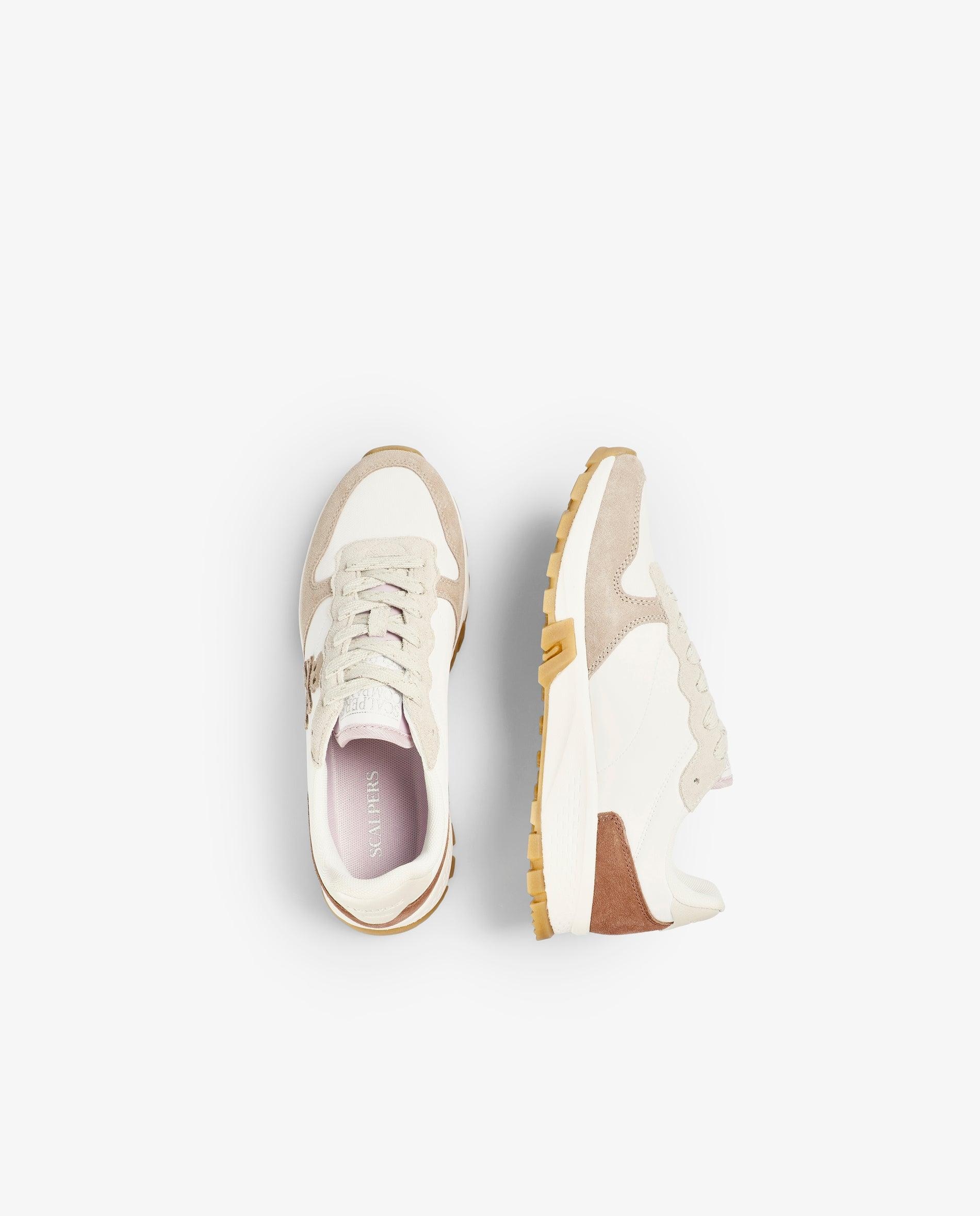 Zapatillas deportivas de mujer tipo running con detalle de logo - Scalpers - Blanco Blanco-8