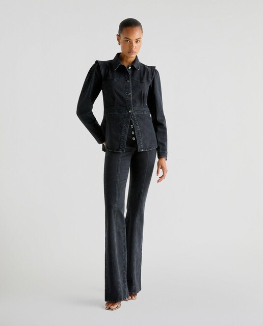 Imagen 0 de Vaqueros campana de mujer slim fit flare de tiro alto