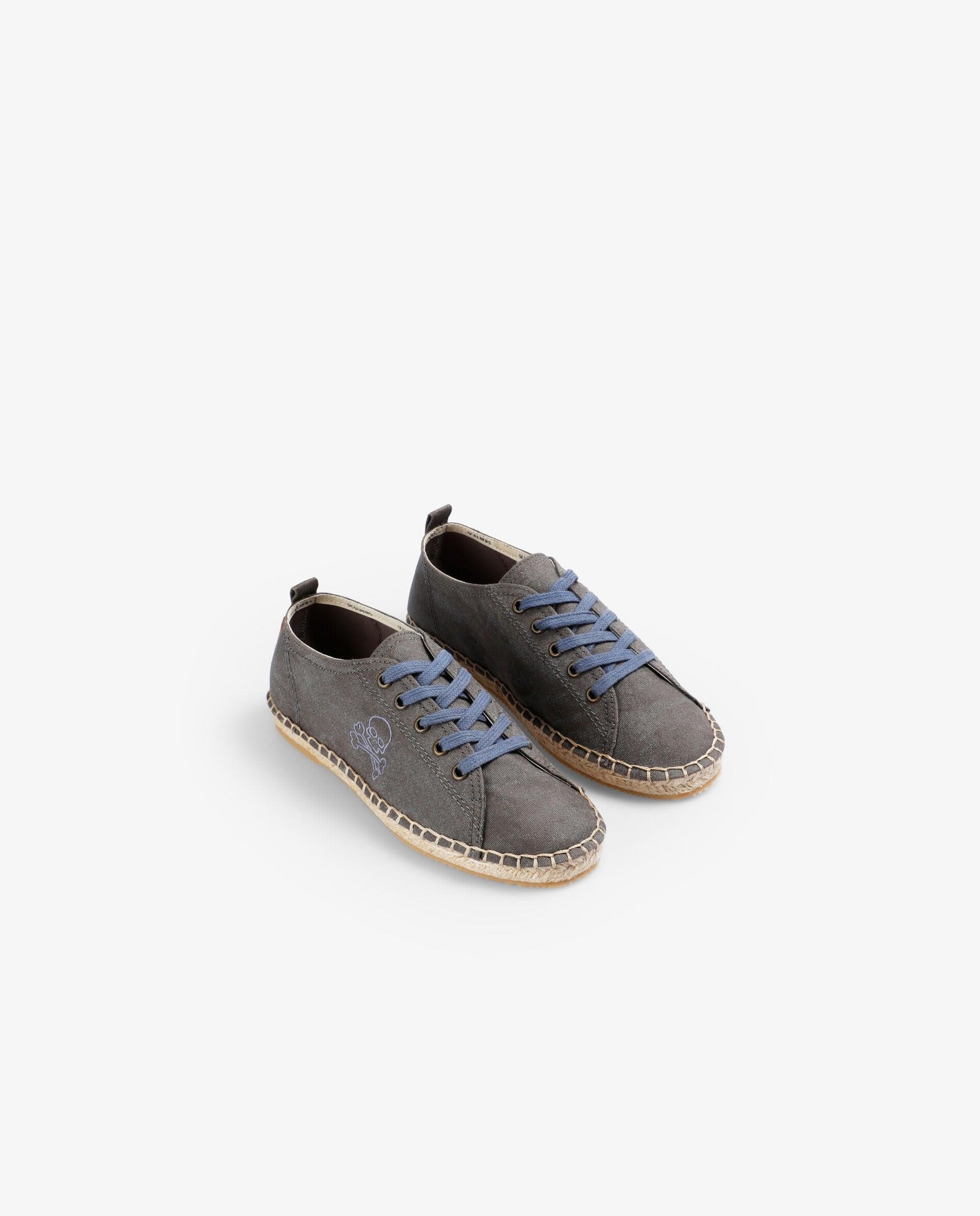 Alpargatas de niño estilo sneaker con suela trenzada y cierre de cordones - Scalpers - Gris Gris-3