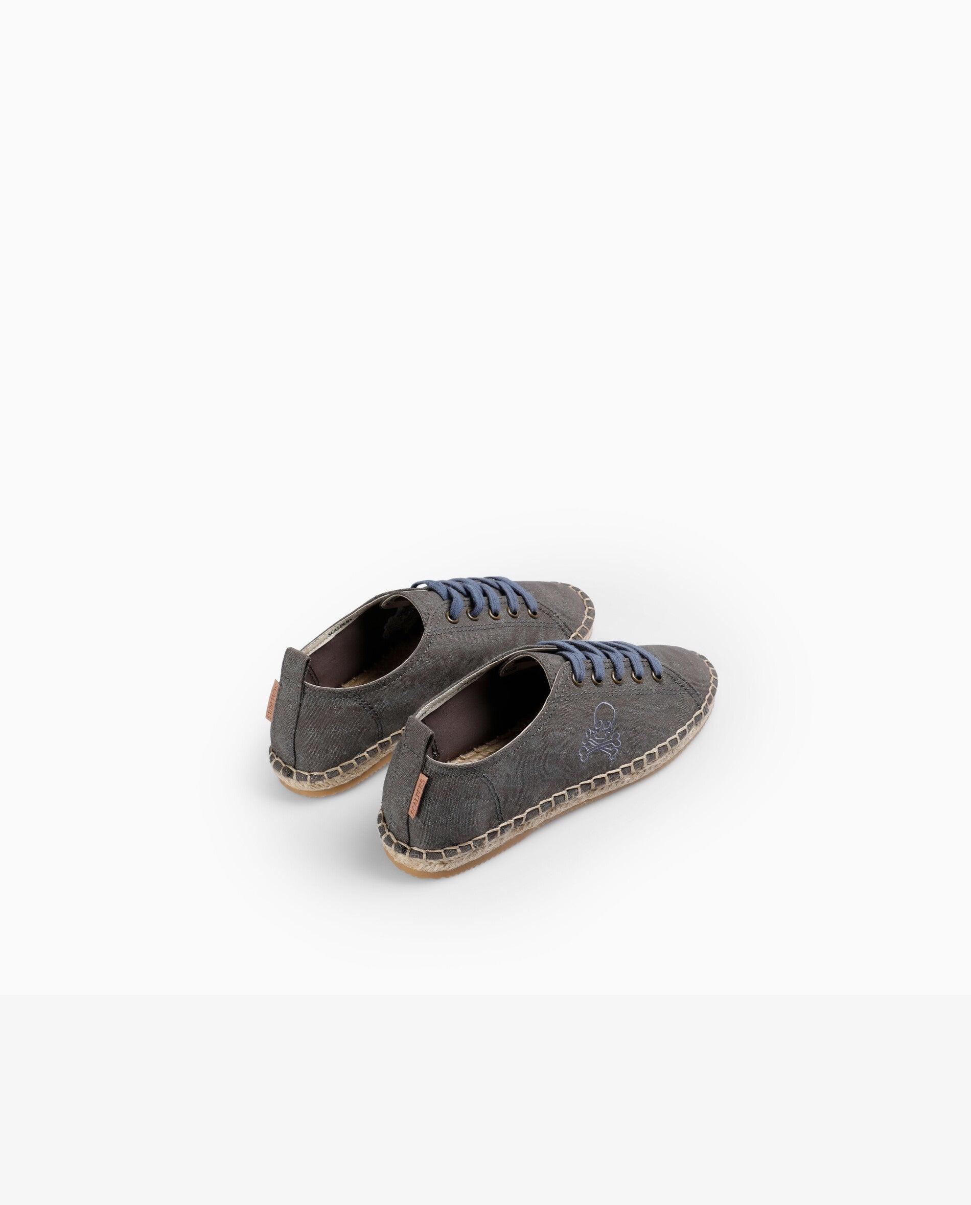 Alpargatas de niño estilo sneaker con suela trenzada y cierre de cordones - Scalpers - Gris Gris-2