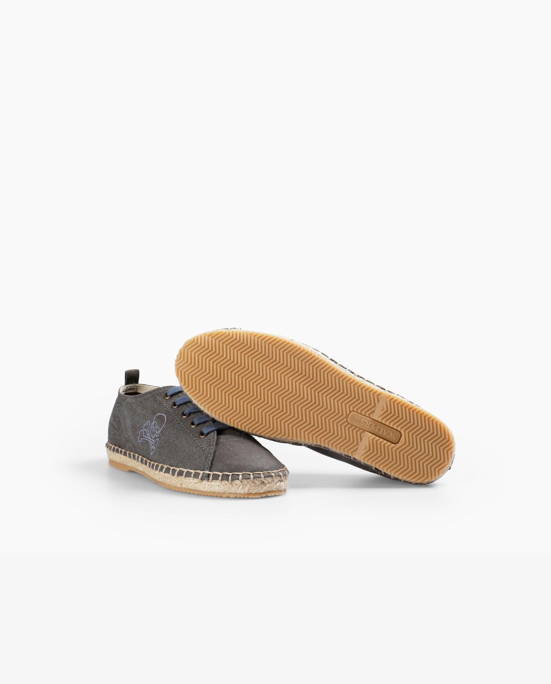 Alpargatas de niño estilo sneaker con suela trenzada y cierre de cordones - Scalpers - Gris Gris-4