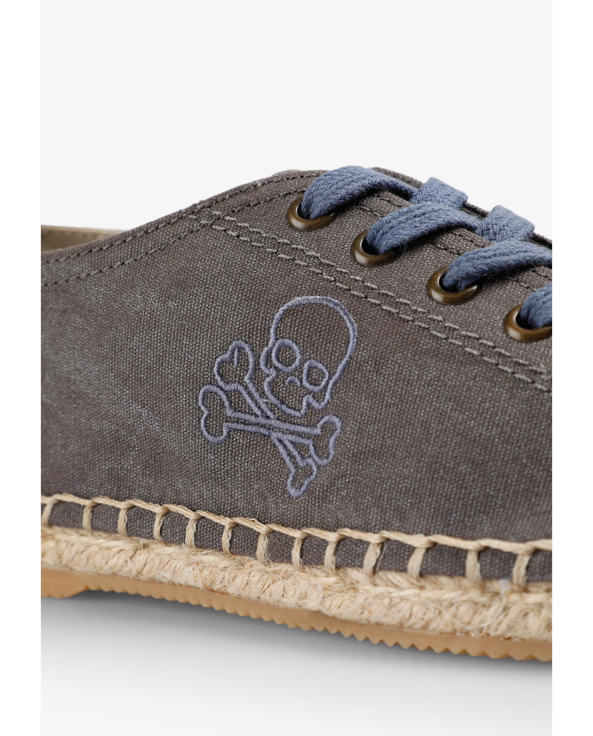 Alpargatas de niño estilo sneaker con suela trenzada y cierre de cordones - Scalpers - Gris Gris-6