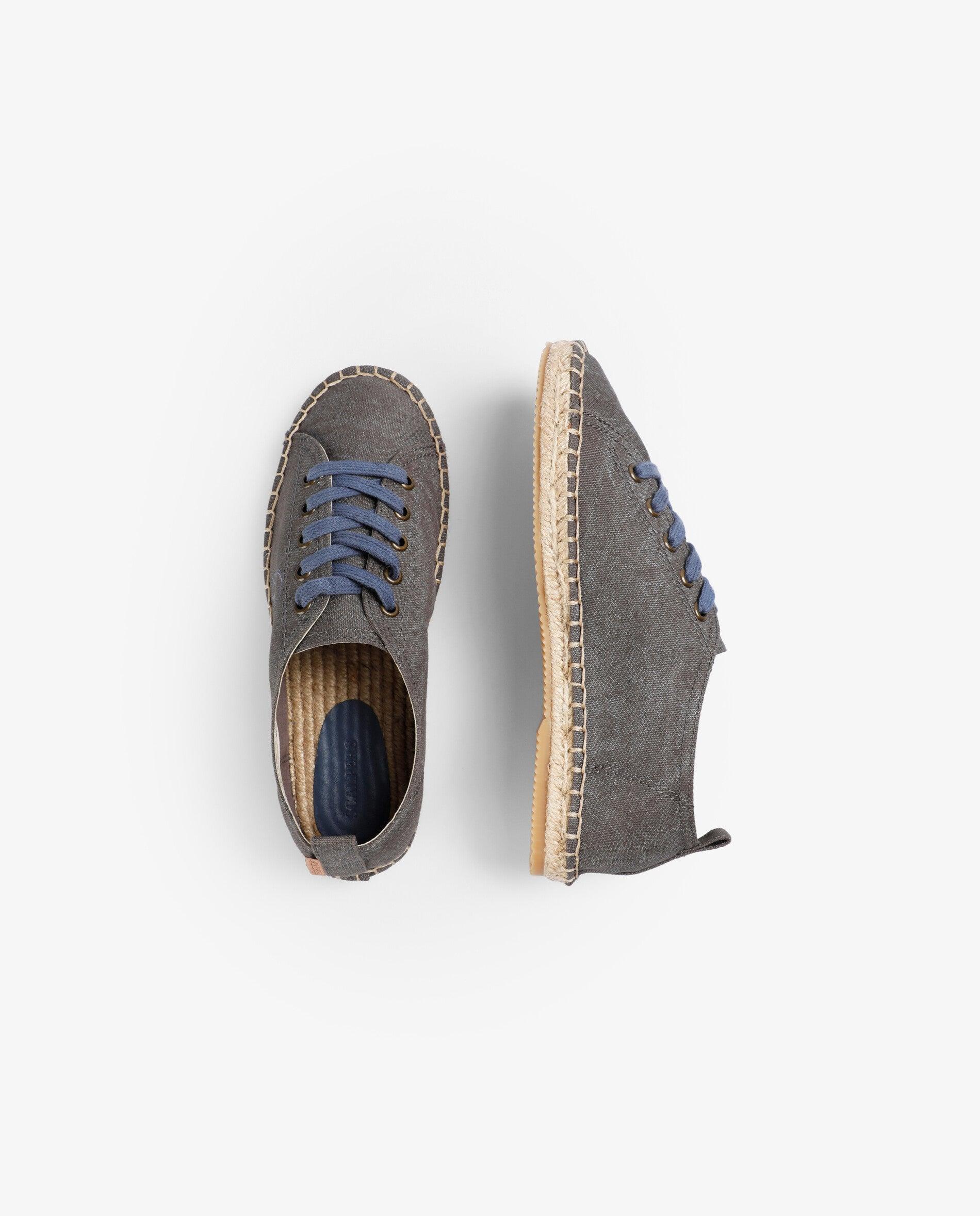Alpargatas de niño estilo sneaker con suela trenzada y cierre de cordones - Scalpers - Gris Gris-8