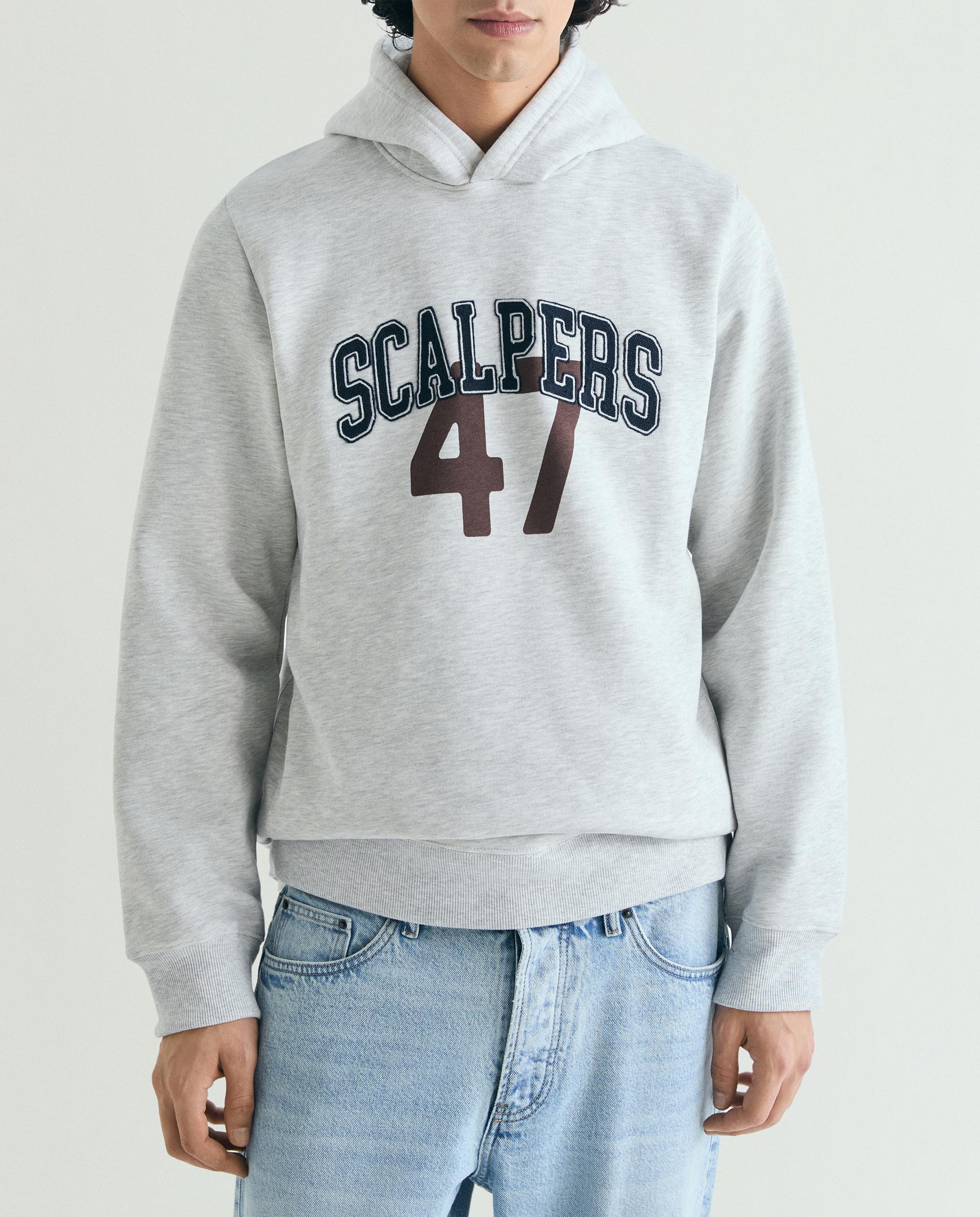 Sudadera de hombre con capucha y print frontal Gris claro Scalpers · El Corte Inglés — oferta en El Corte Inglés