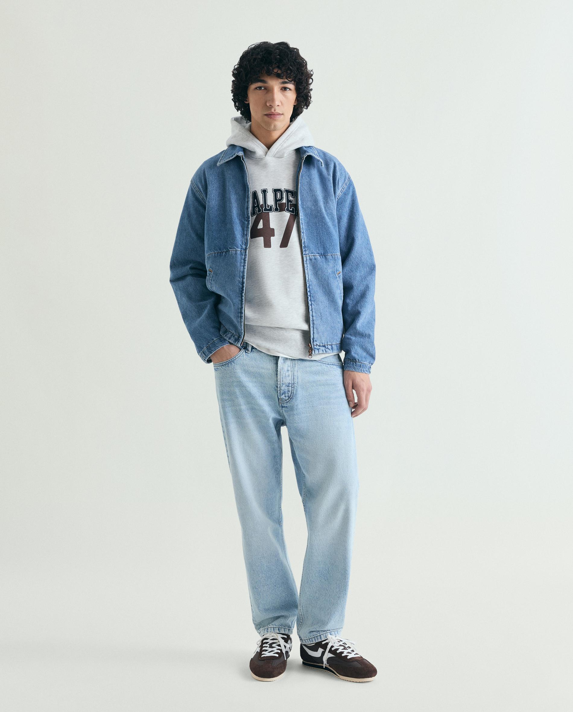 Sudadera de hombre con capucha y print frontal - Scalpers - Gris claro Gris claro-3