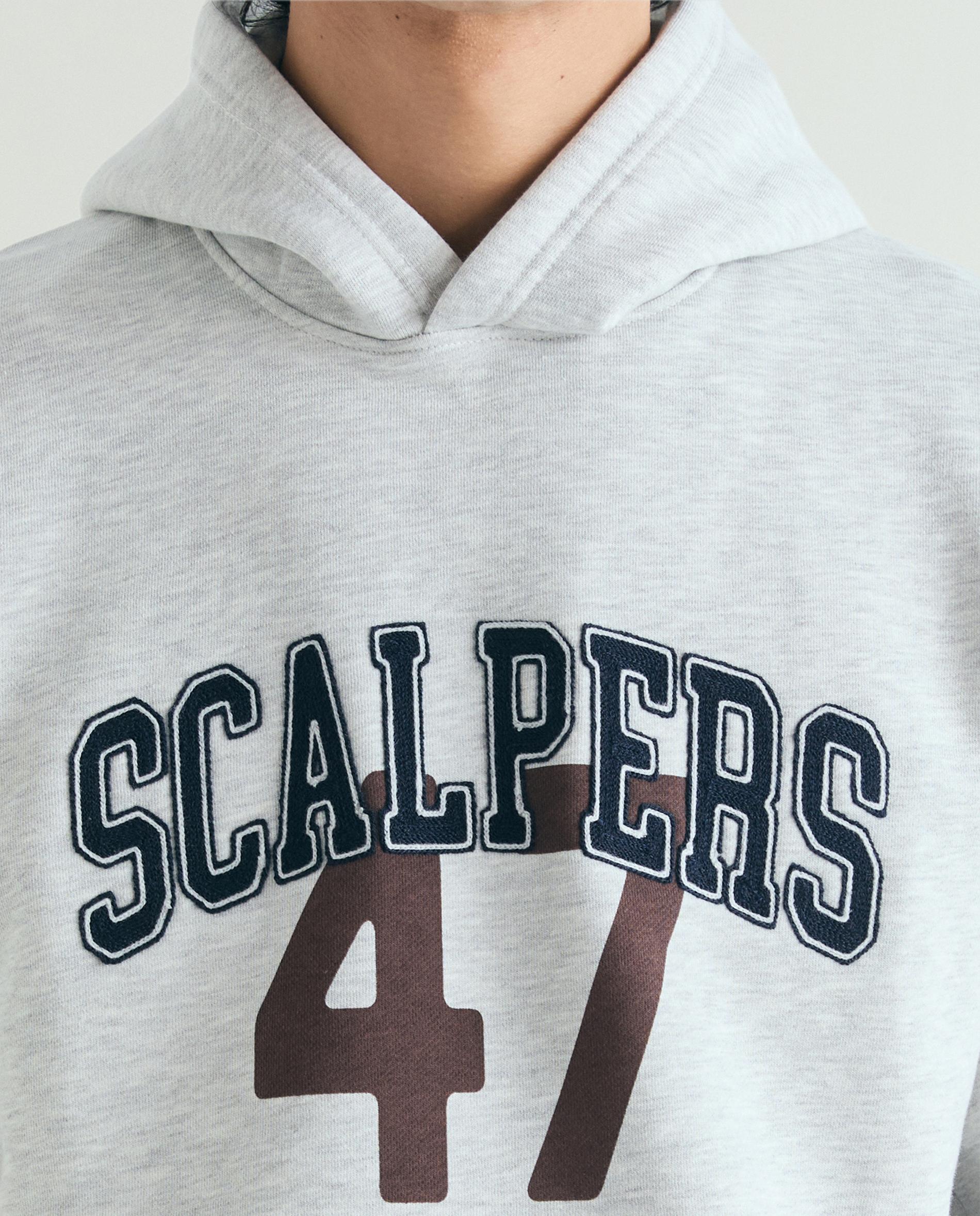 Sudadera de hombre con capucha y print frontal - Scalpers - Gris claro Gris claro-6