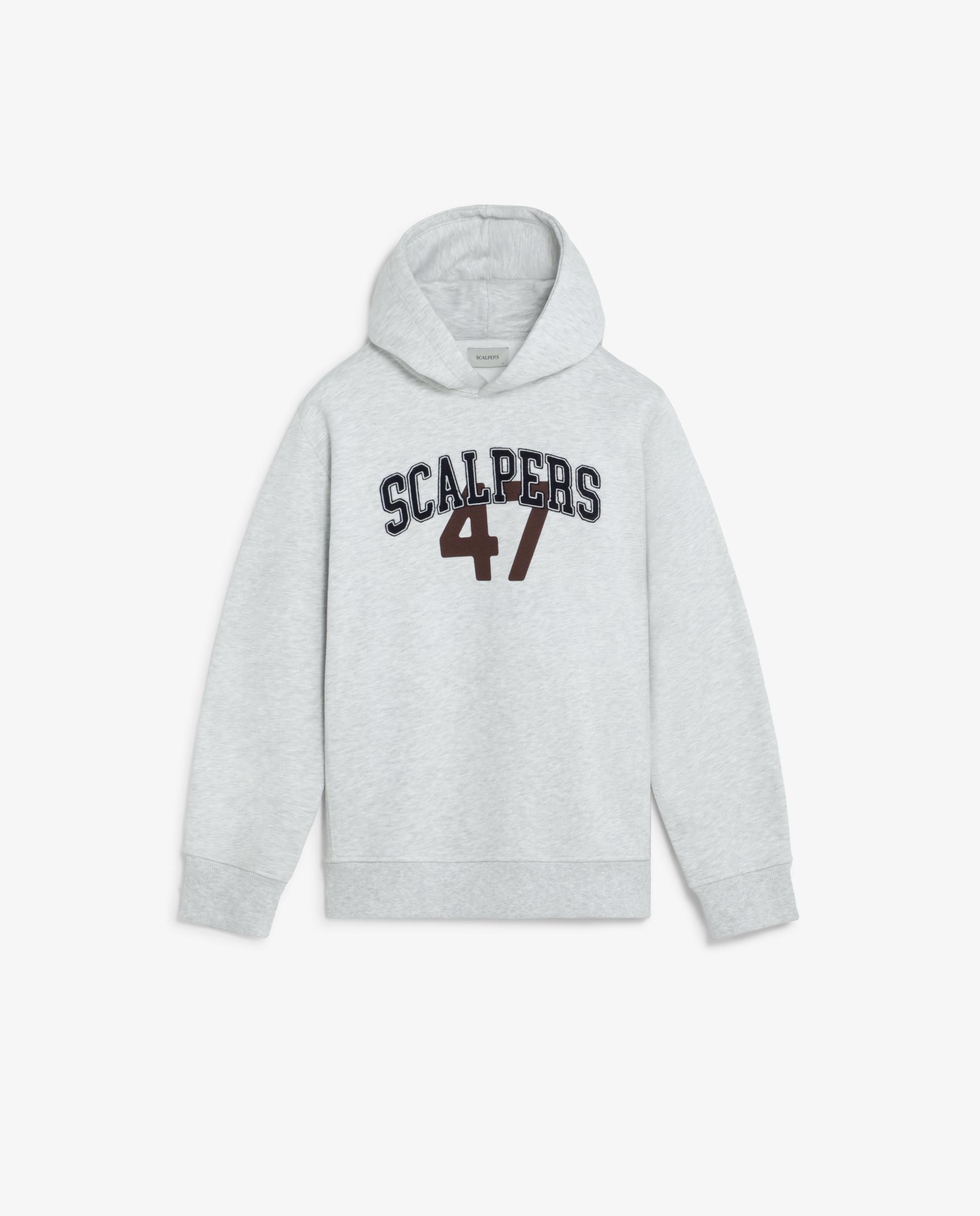 Sudadera de hombre con capucha y print frontal - Scalpers - Gris claro Gris claro-7
