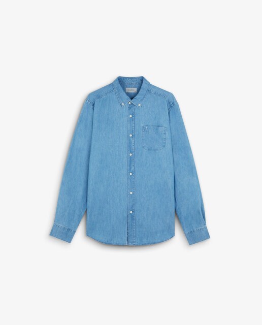 Imagen 0 de Camisa vaquera de hombre de algodón con blsillo