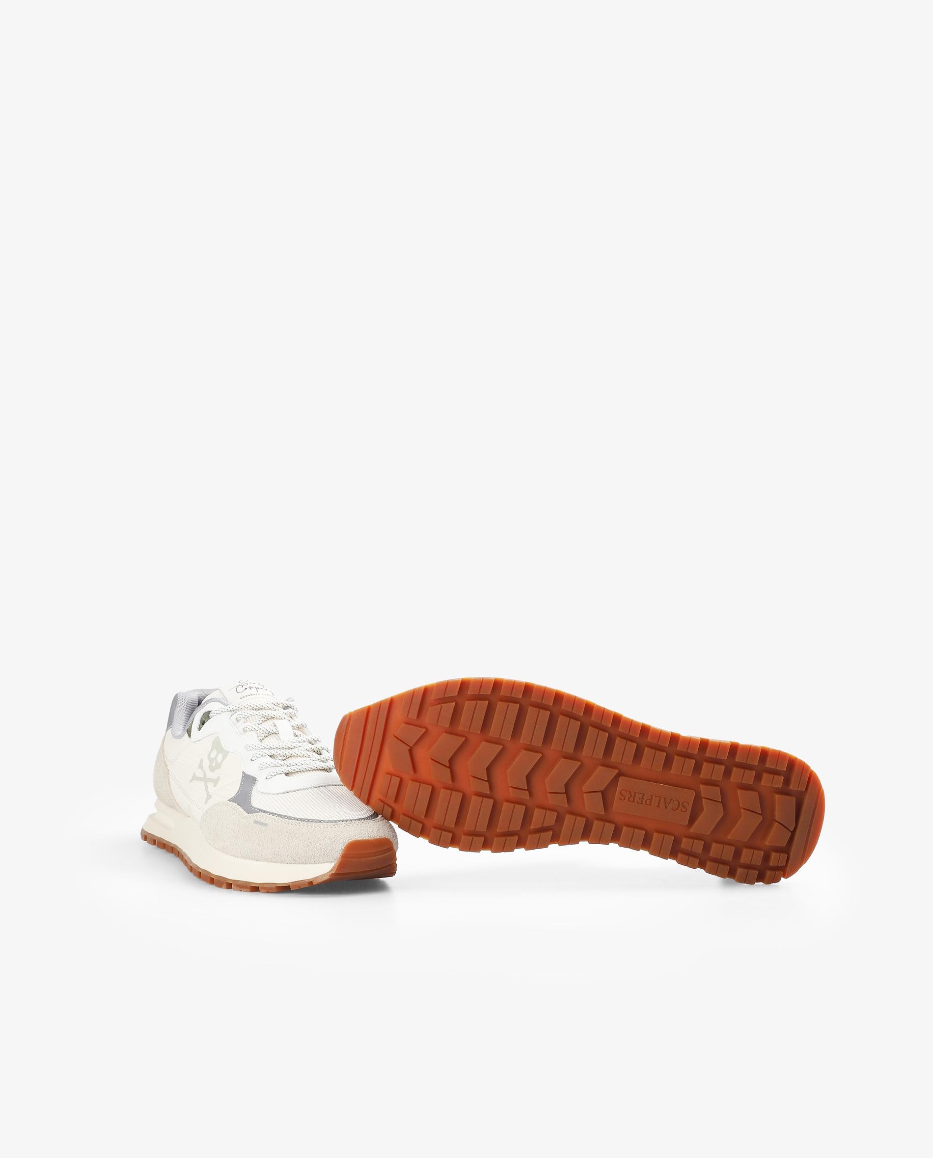 Zapatillas deportivas de hombre estilo running con contrastes - Scalpers - Crema Crema-3