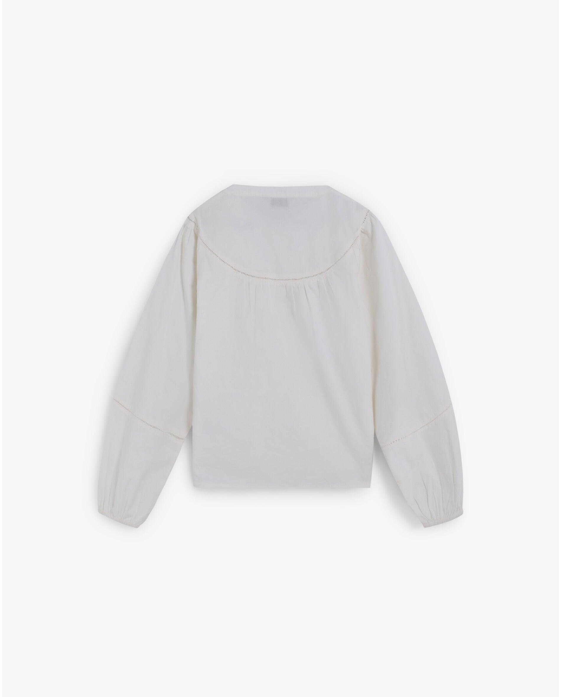 Blusa de niña de manga larga con detalles troquelados - Scalpers - Blanco Blanco-5