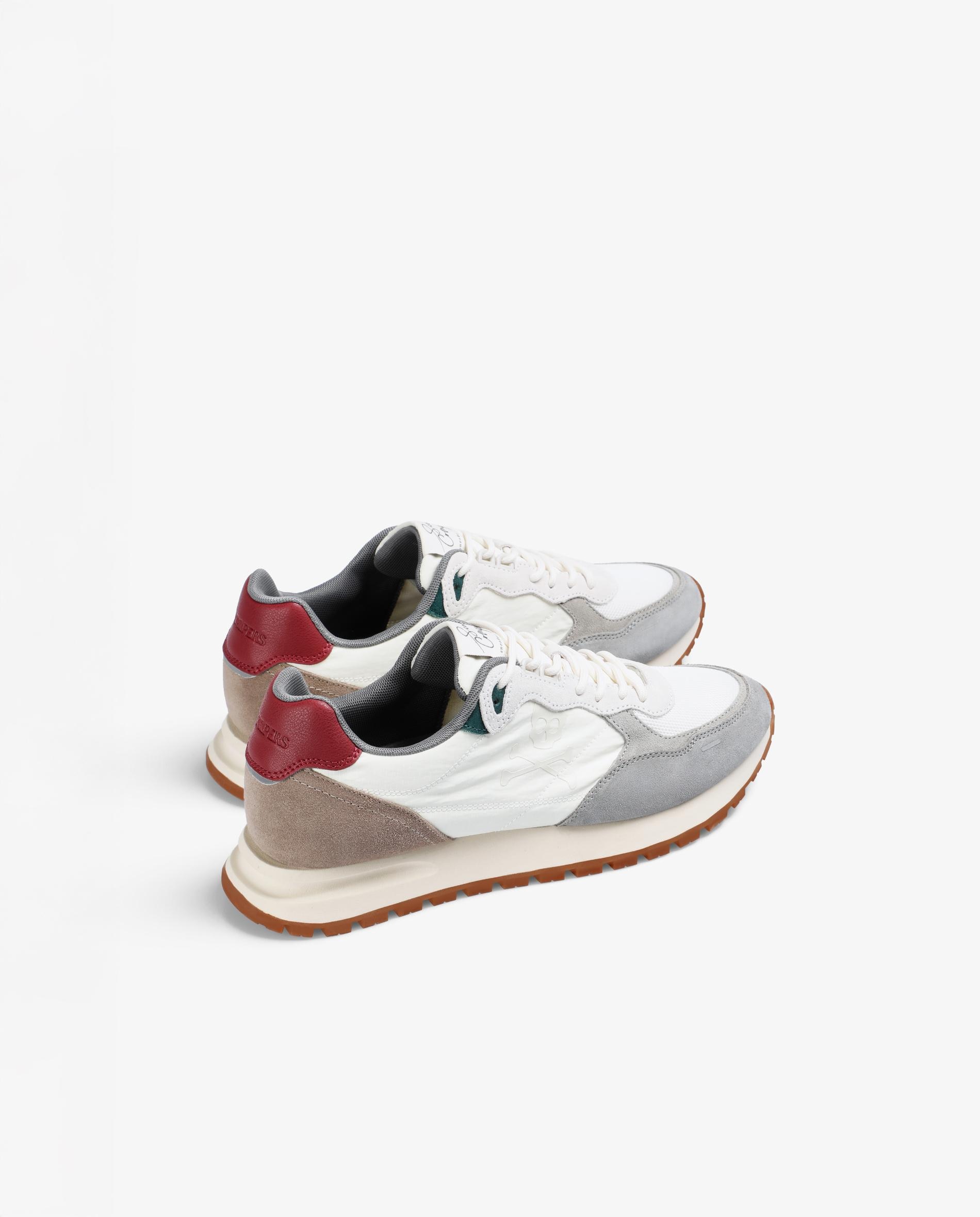 Zapatillas deportivas de hombre estilo running con contrastes - Scalpers - Blanco / Burdeos Blanco / Burdeos-2