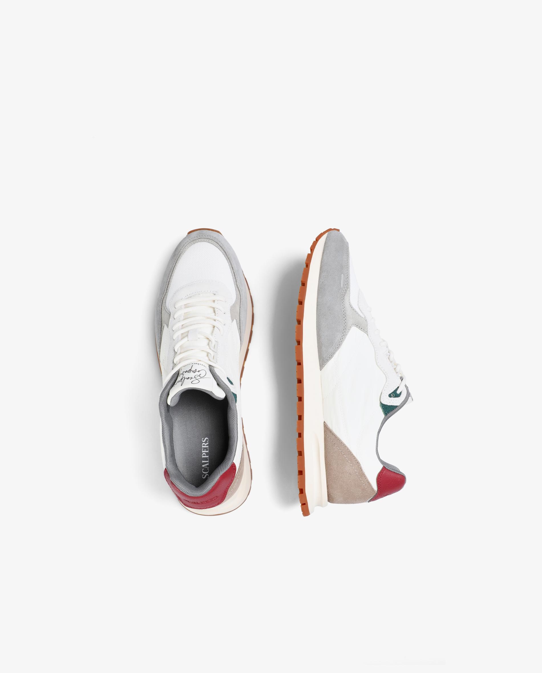 Zapatillas deportivas de hombre estilo running con contrastes - Scalpers - Blanco / Burdeos Blanco / Burdeos-8