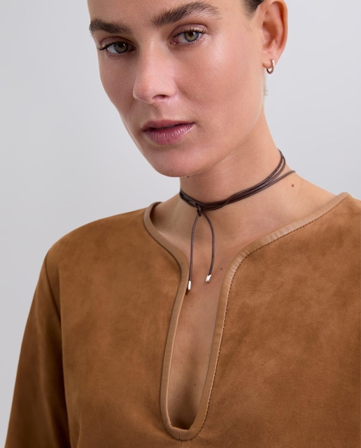 Imagen 0 de Vestido mini de piel