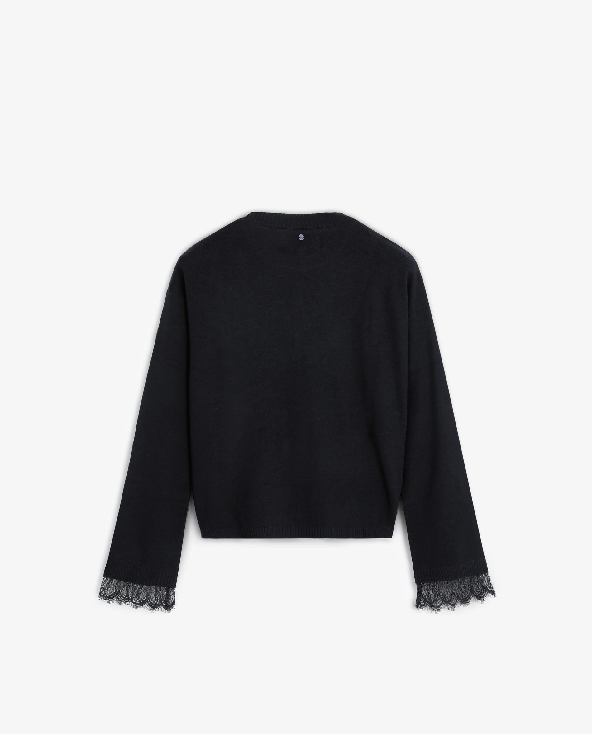 Jersey de mujer de lana con encaje - Scalpers - Negro Negro-5