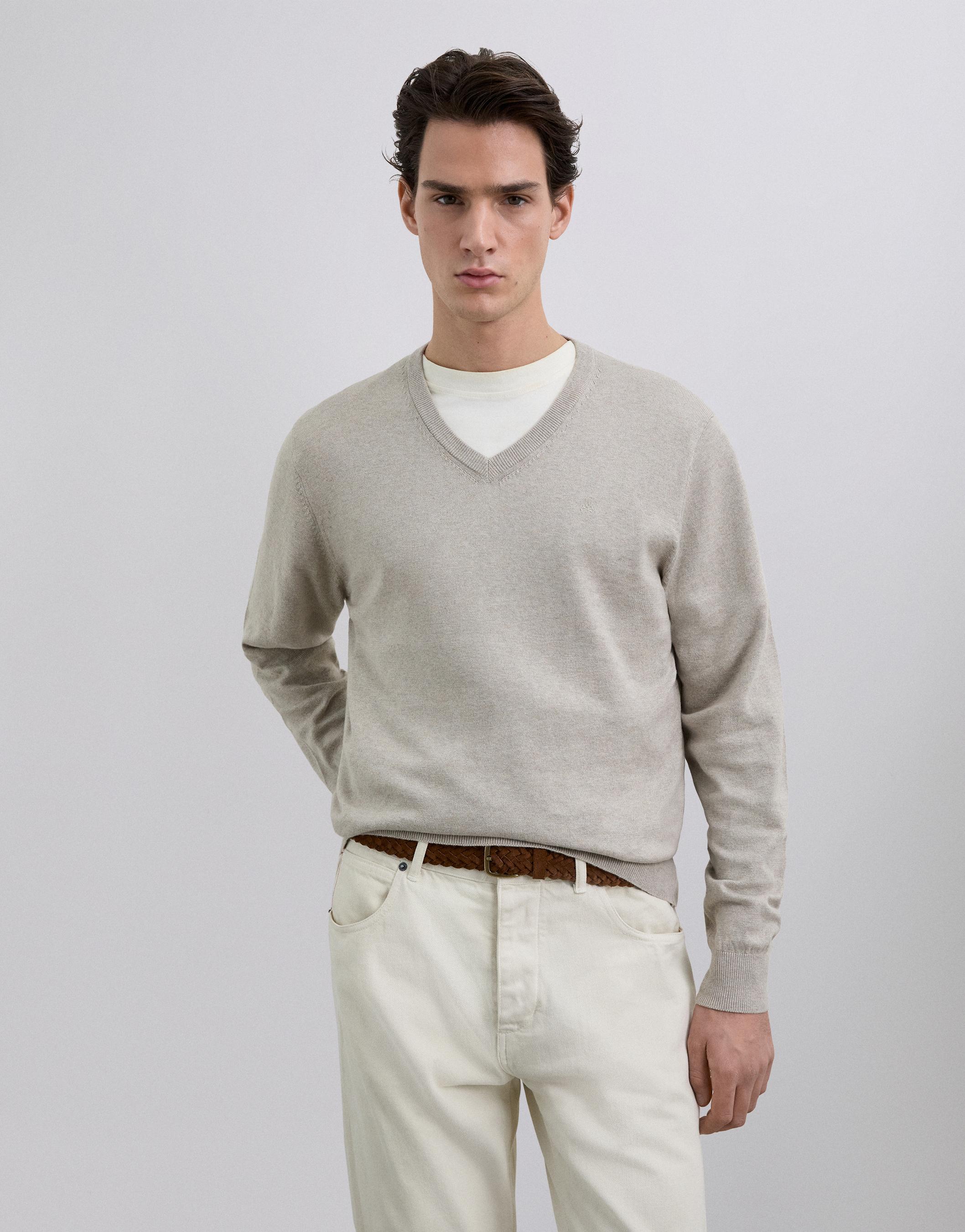 Scalpers - Jersey de hombre con cuello de pico regular fit.