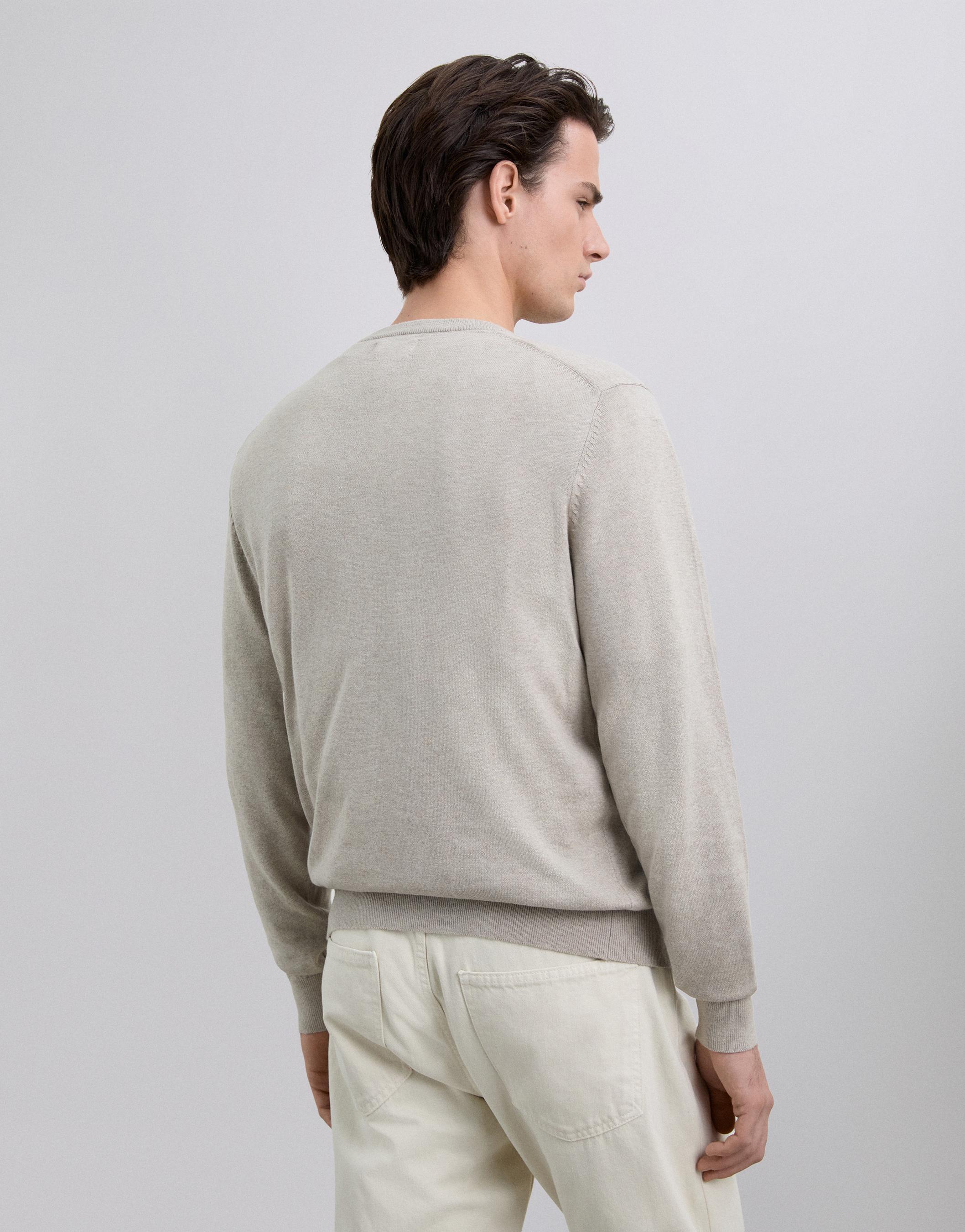 Jersey de hombre regular fit con cuello pico - Scalpers - Beige Beige-3