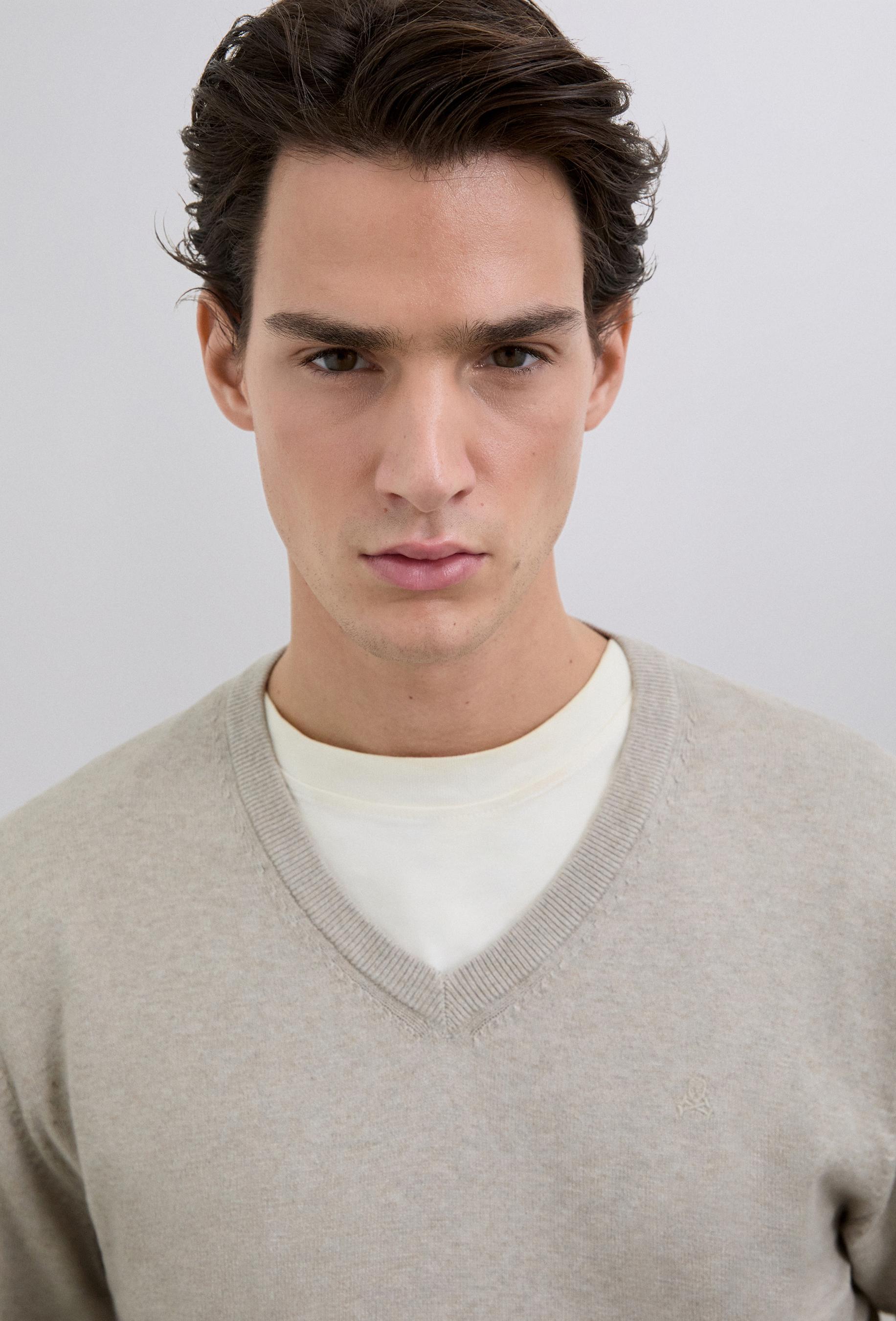 Jersey de hombre regular fit con cuello pico - Scalpers - Beige Beige-4