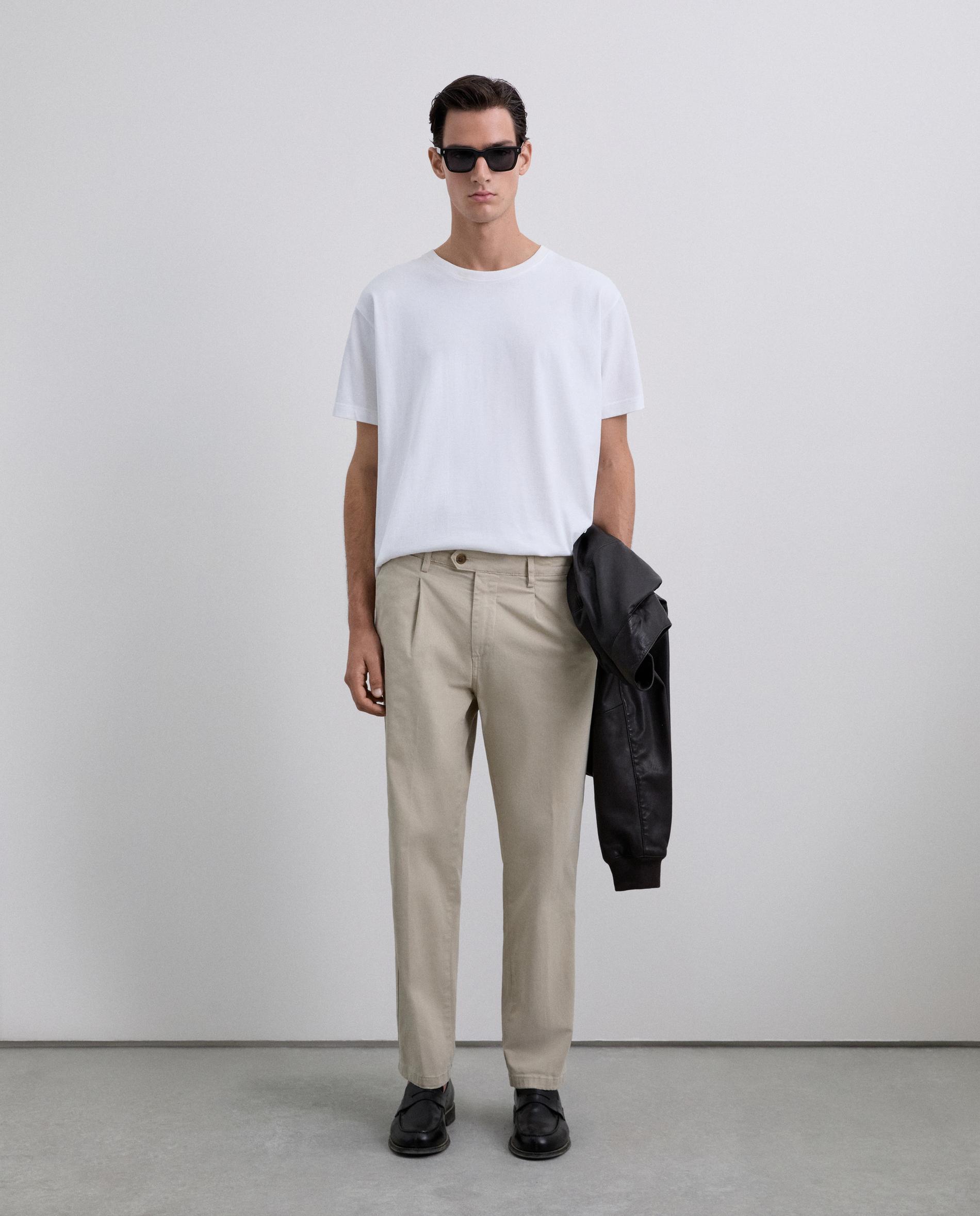 Scalpers - Pantalón chino de hombre de algodón con pinzas.