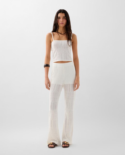 Imagen 0 de Pantalones rectos de mujer regular fit con cintura ajustable