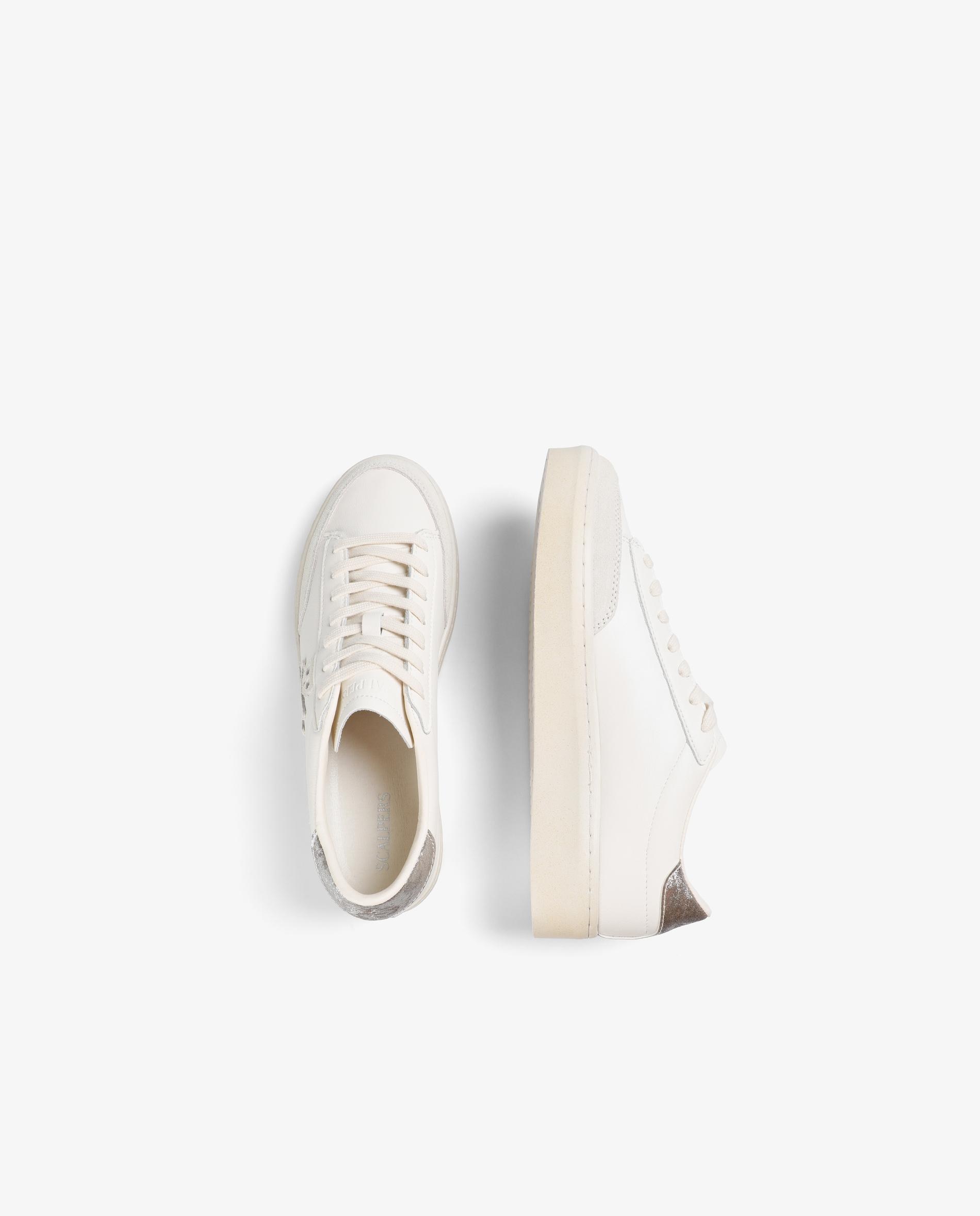 Zapatillas retro de mujer con calavera lateral y talón a contraste - Scalpers - Blanco / Gris Blanco / Gris-8
