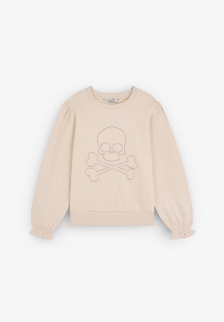 Imagen 0 de Sudadera de niña  de algodón con calavera bordada frontal