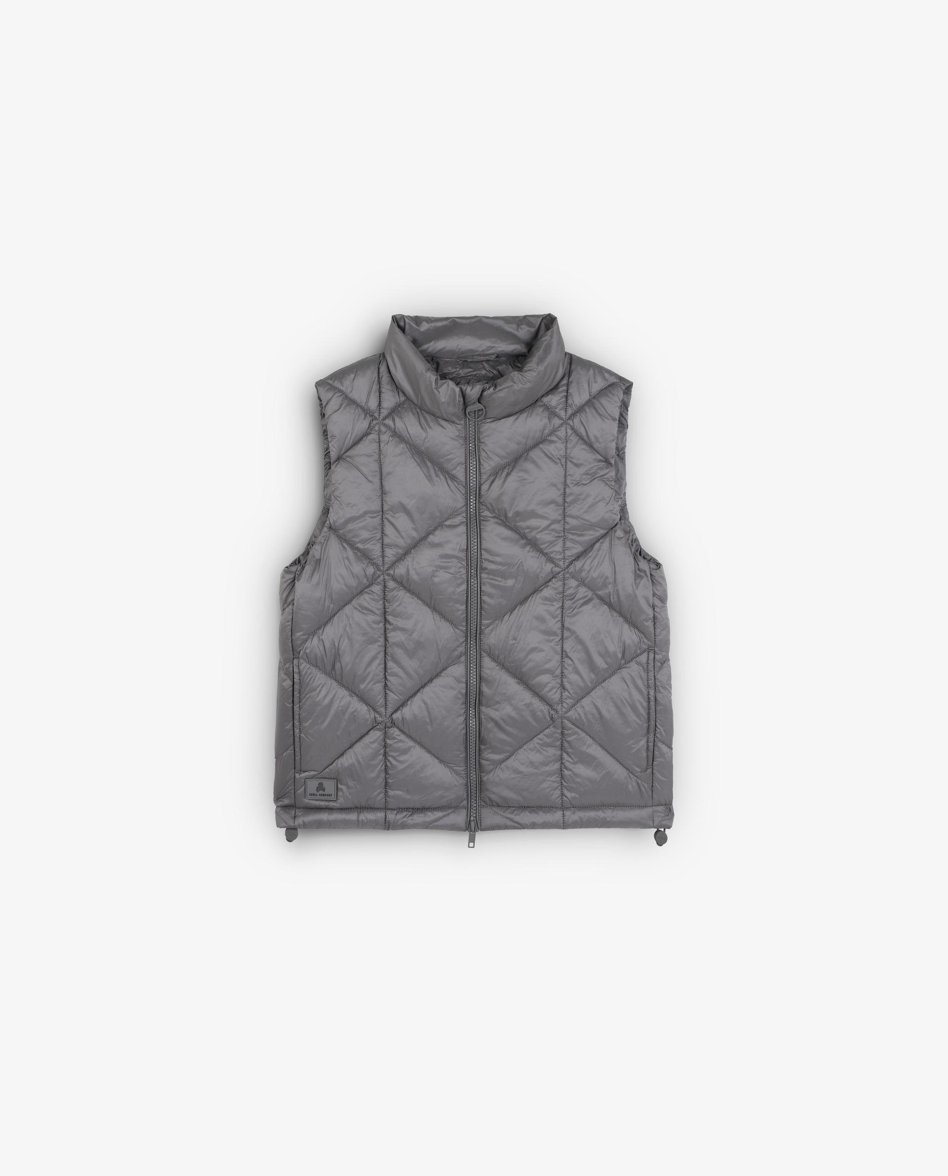 Chaleco de niña acolchado con bolsillos laterales ocultos - Scalpers - Gris Gris-1