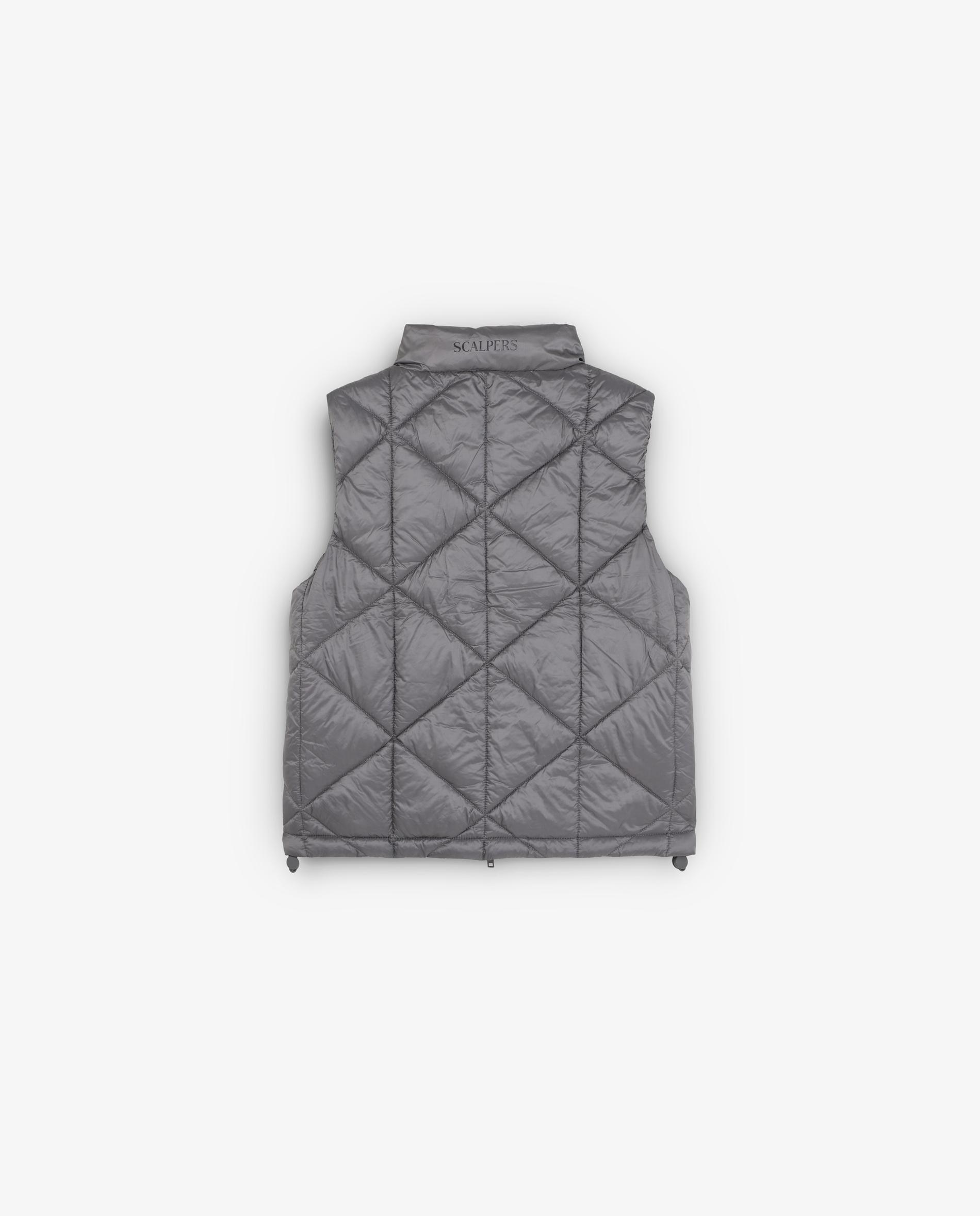 Chaleco de niña acolchado con bolsillos laterales ocultos - Scalpers - Gris Gris-2