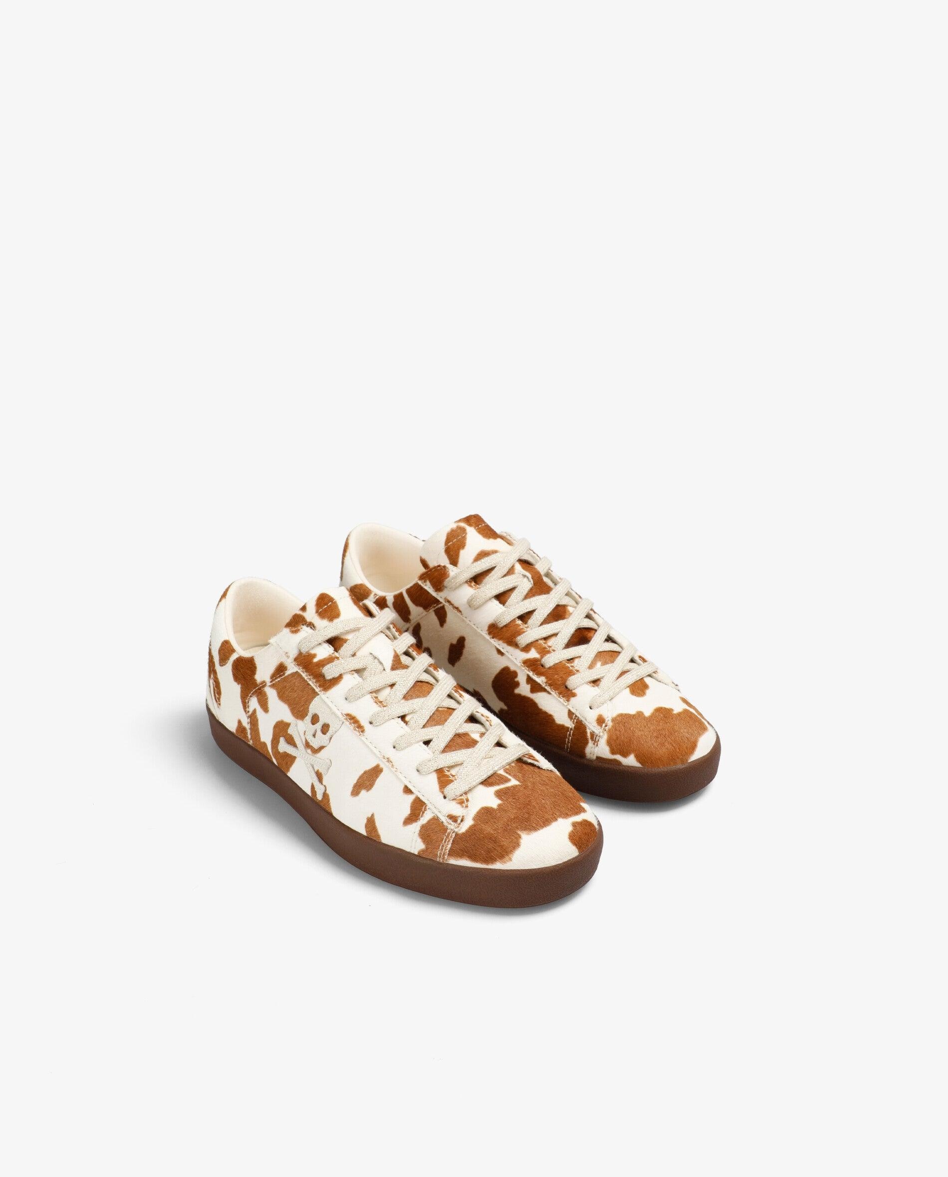 Zapatillas retro de mujer tipo sneakers estampadas - Scalpers - Blanco/Marrón Blanco/Marrón-3