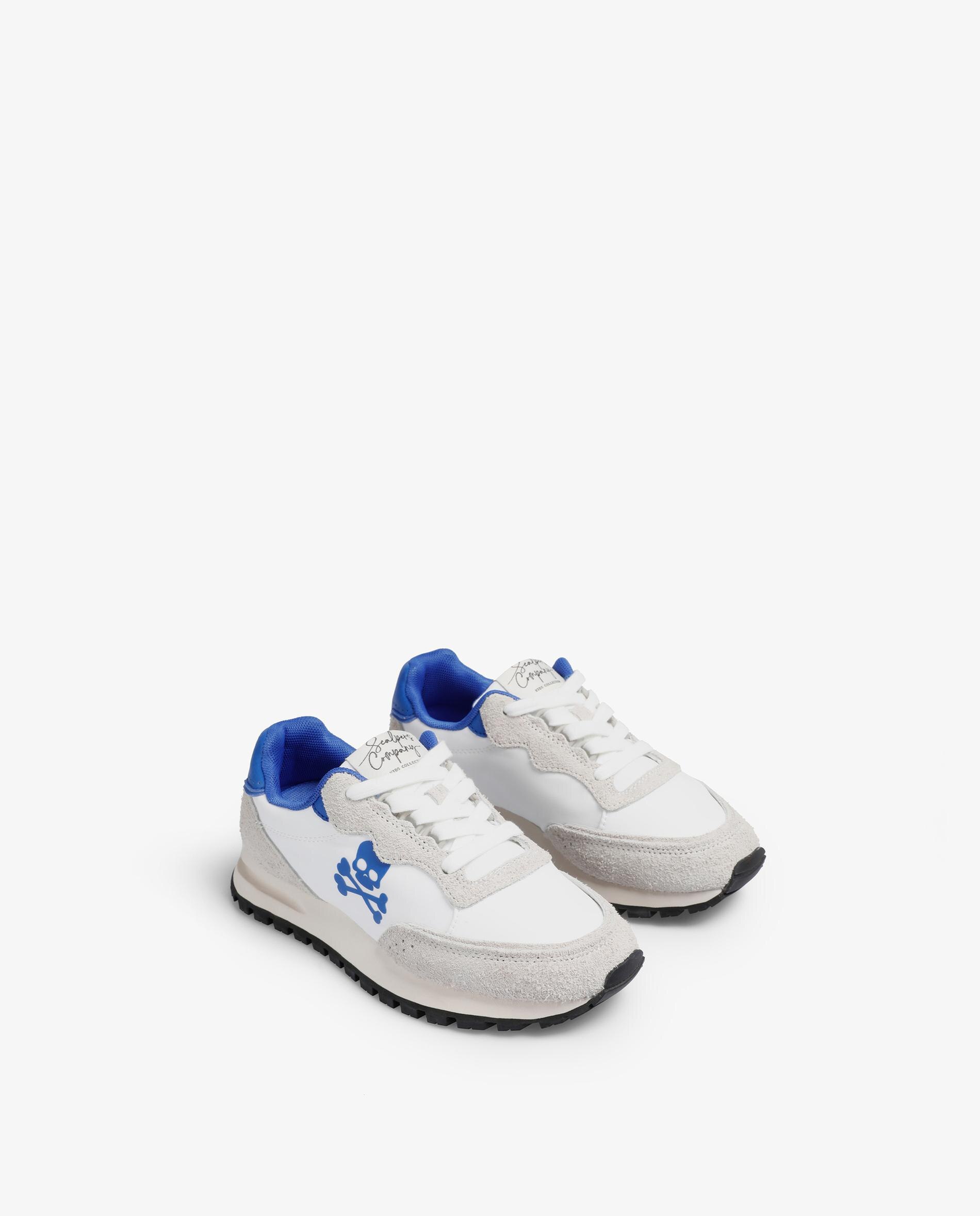 Imagen 2 de Zapatillas deportivas de niño combinadas con cierre de cordones - Scalpers - Blanco / Azul Blanco / Azul