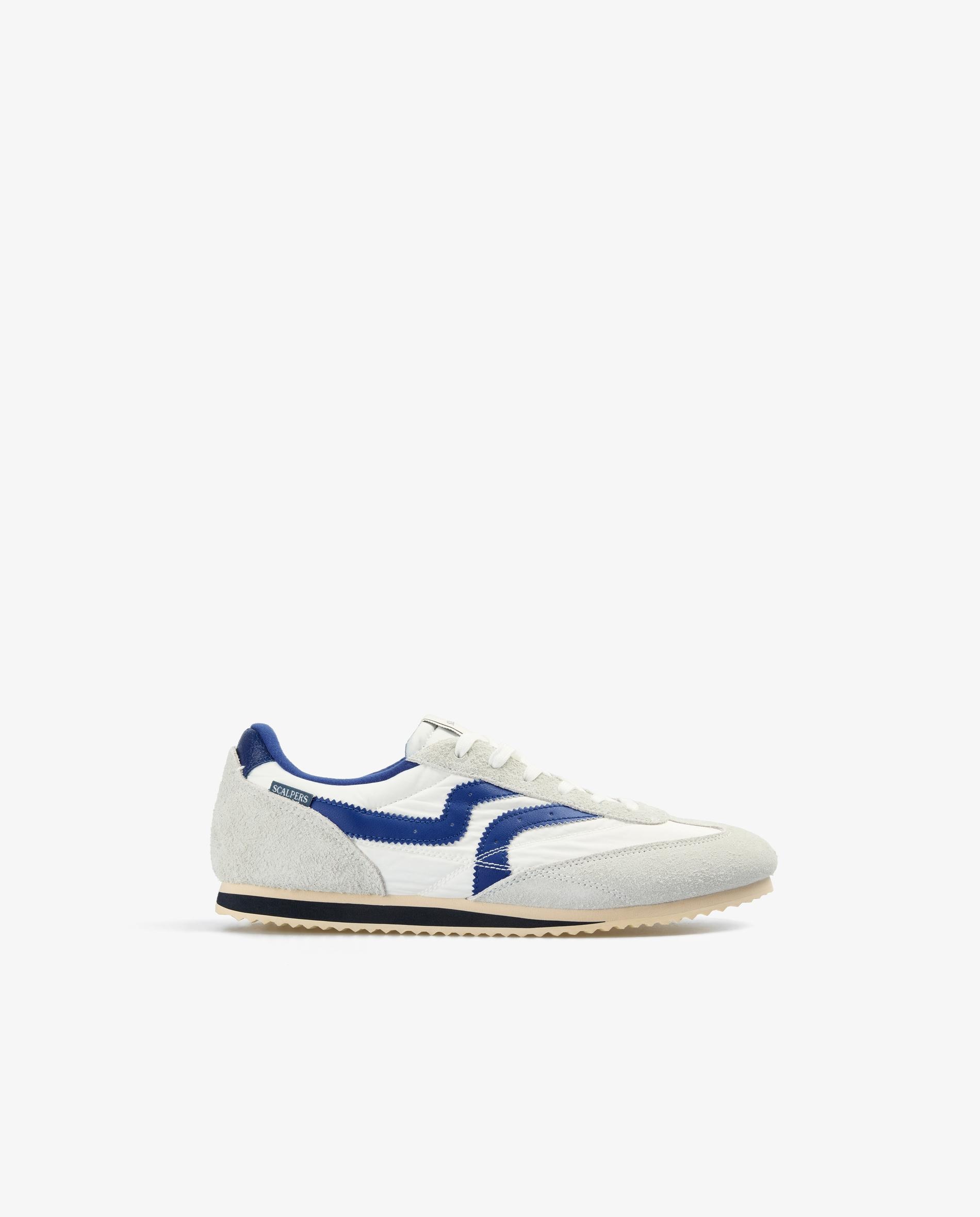 Zapatillas retro de hombre en ante con cordones blancos
