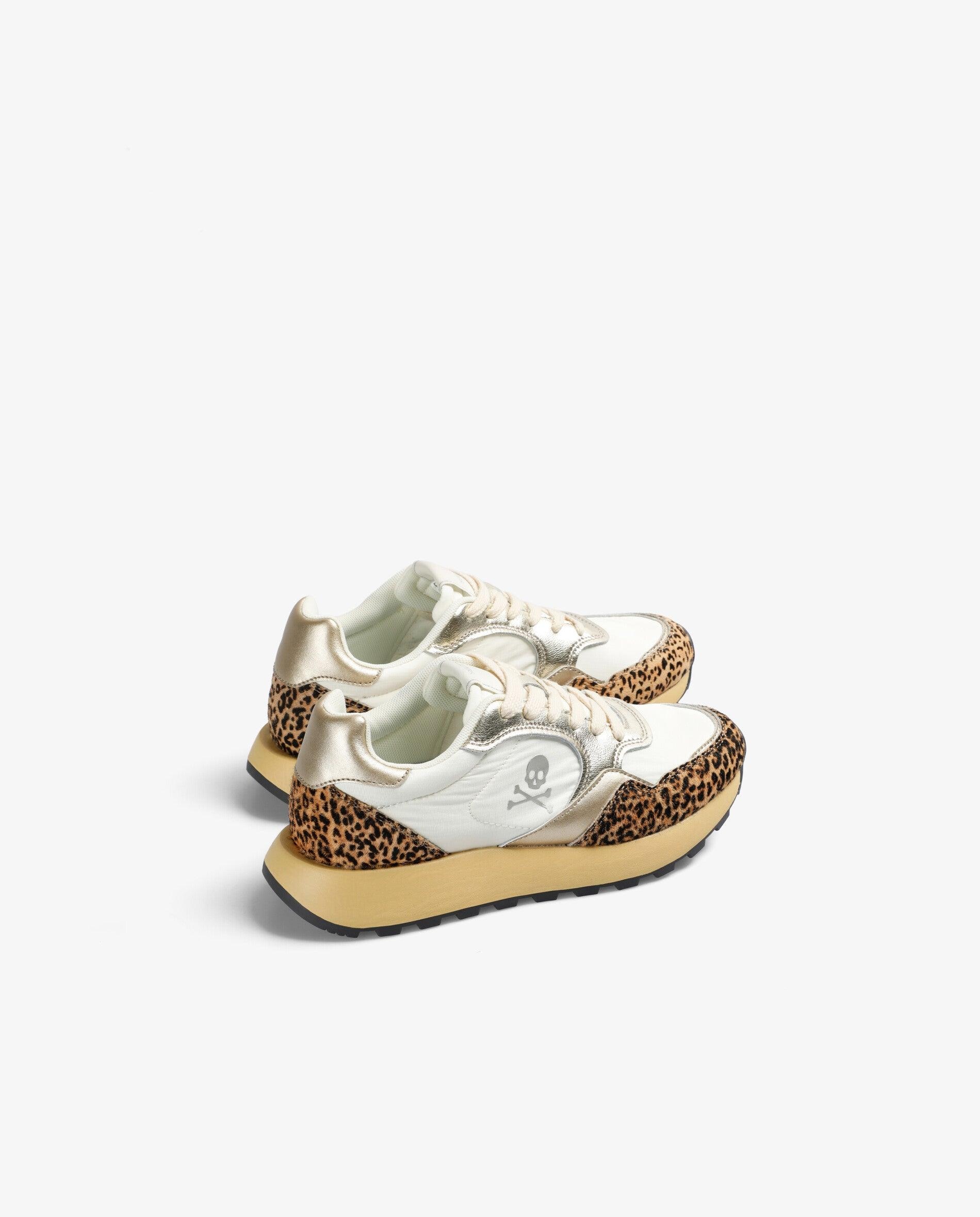 Zapatillas deportivas de mujer combinadas con cordones - Scalpers - Blanco/Marrón Blanco/Marrón-2