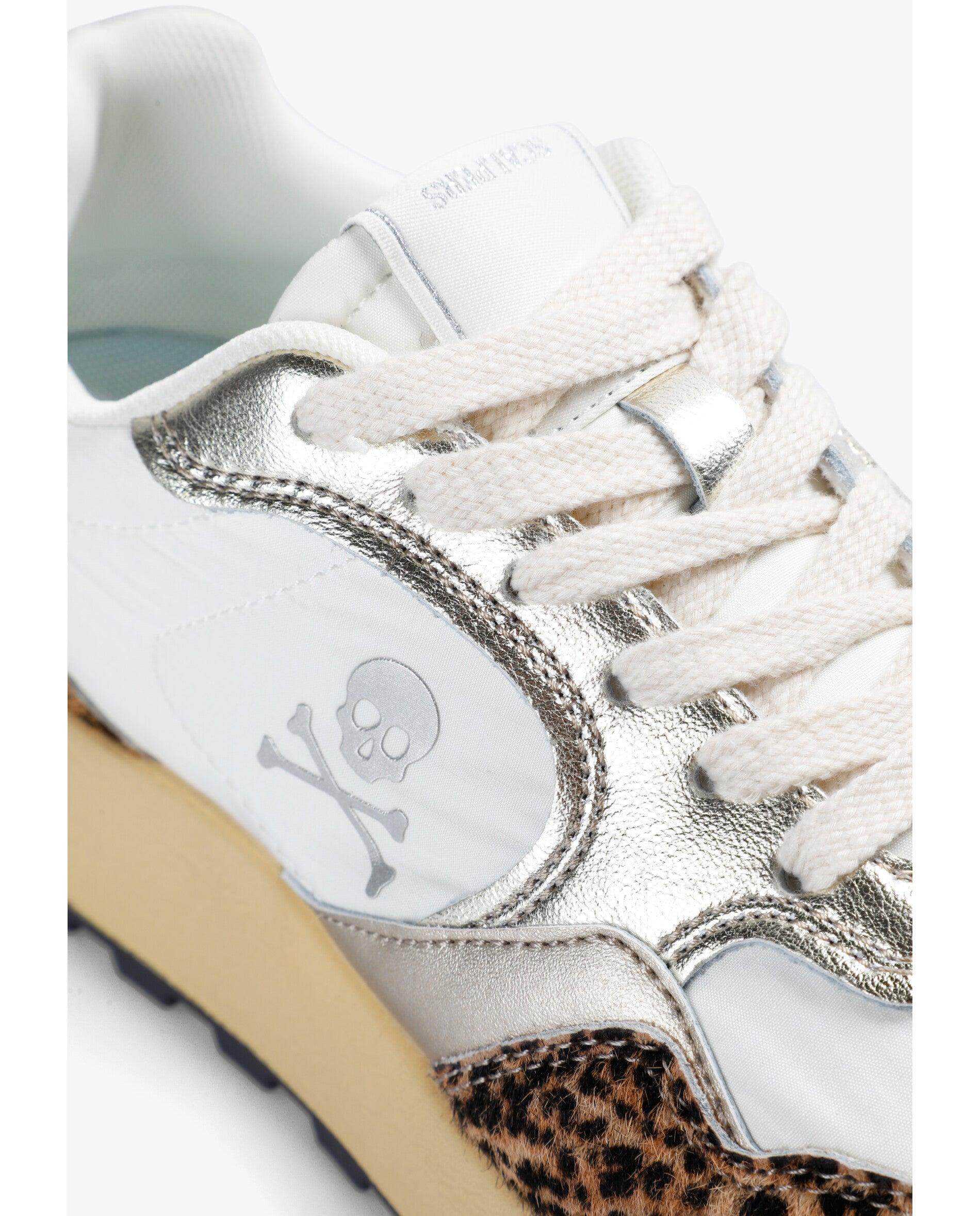 Zapatillas deportivas de mujer combinadas con cordones - Scalpers - Blanco/Marrón Blanco/Marrón-6