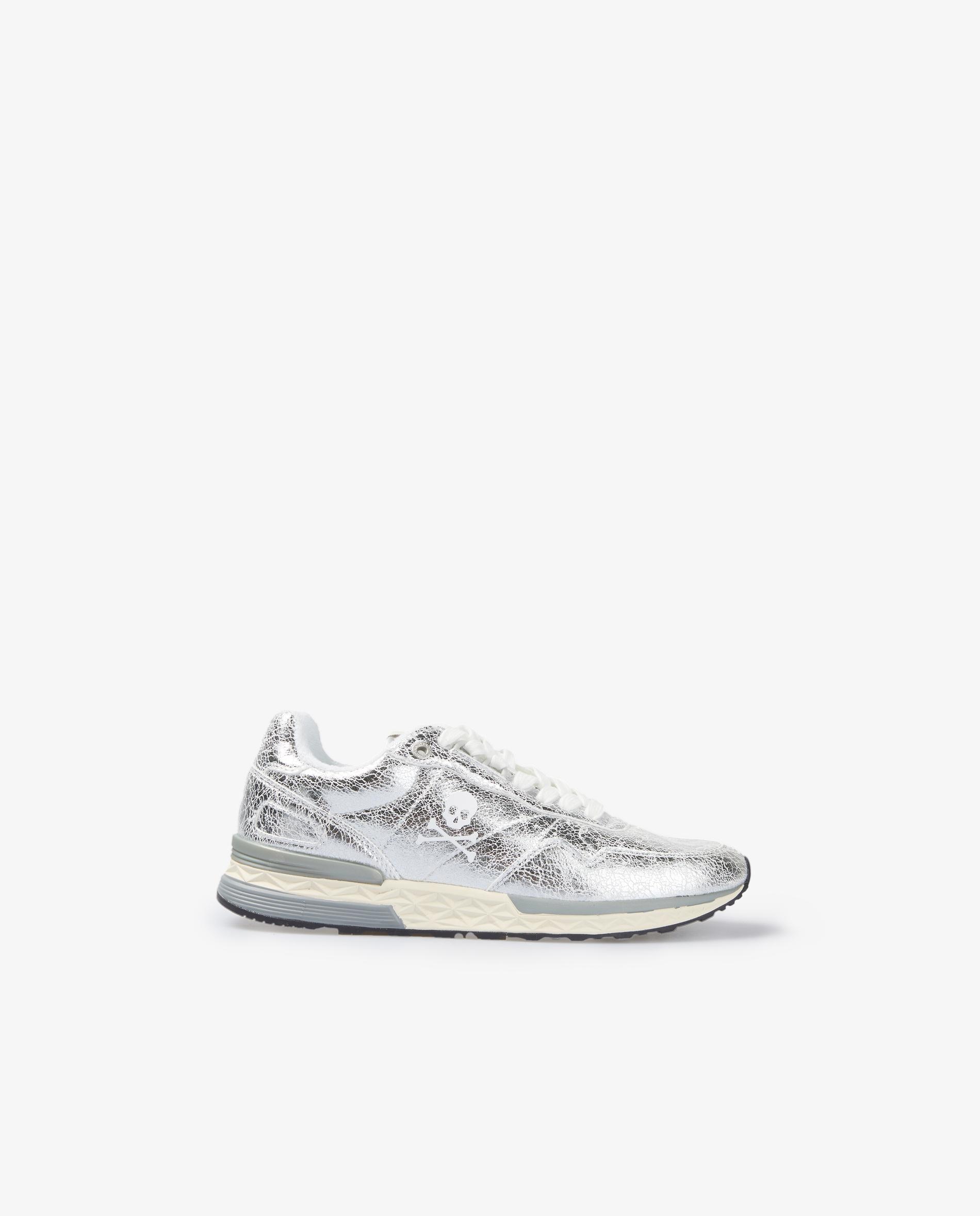 Scalpers - Zapatillas deportivas de mujer metalizadas con cordones.