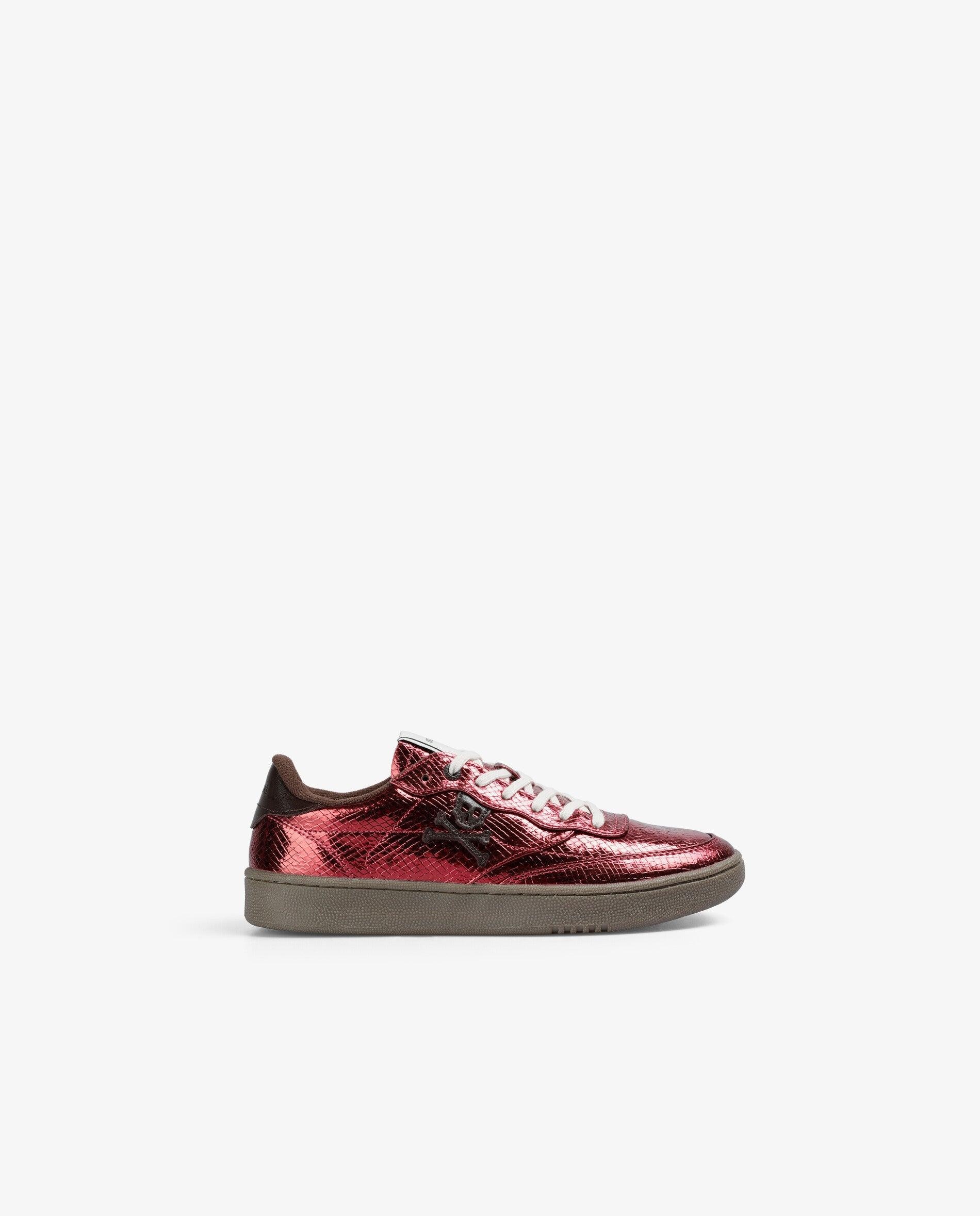 Scalpers - Zapatillas deportivas de mujer efecto metalizado con cordones.