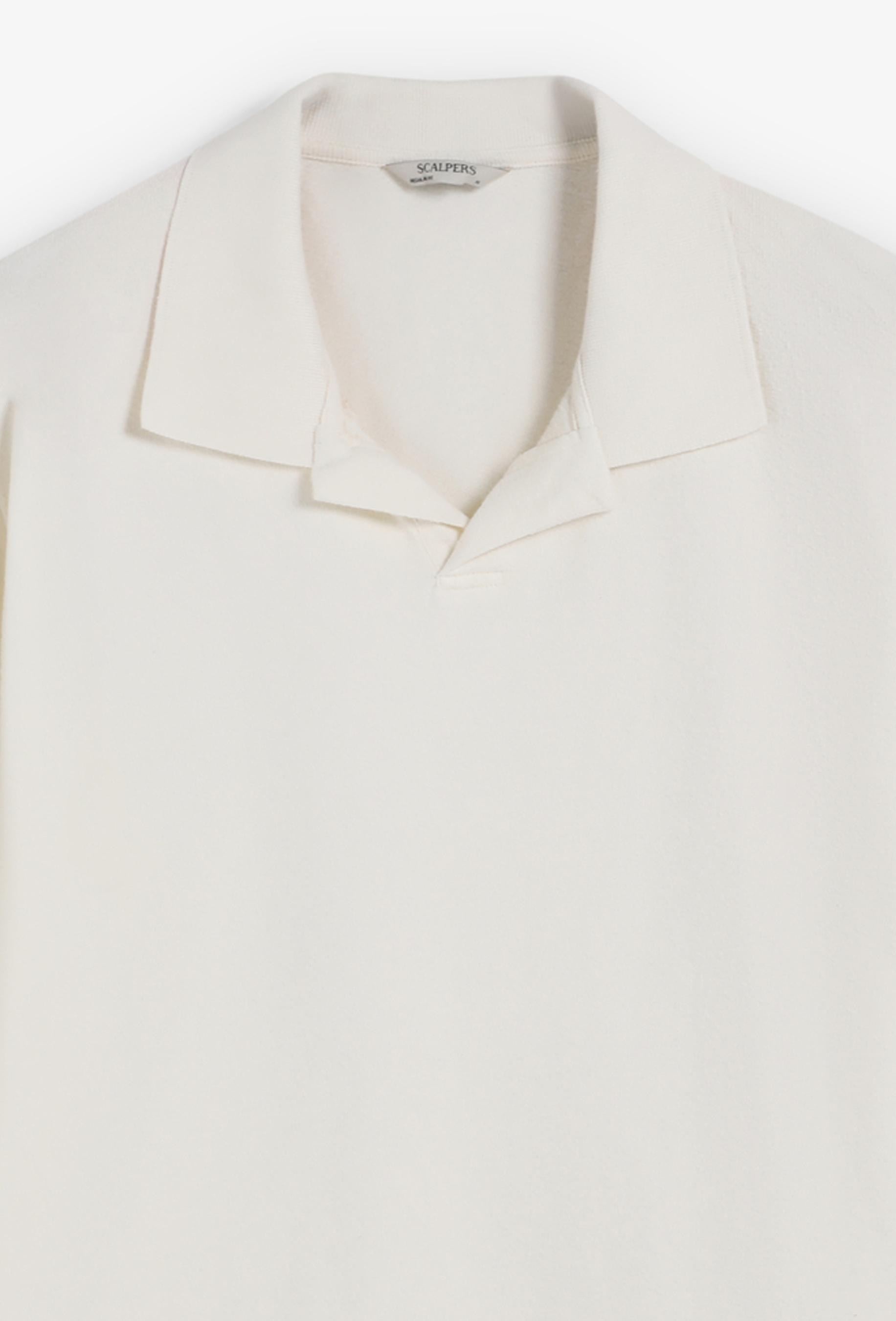 Polo de manga corta de hombre regular fit 100% algodón - Scalpers - Crema Crema-4