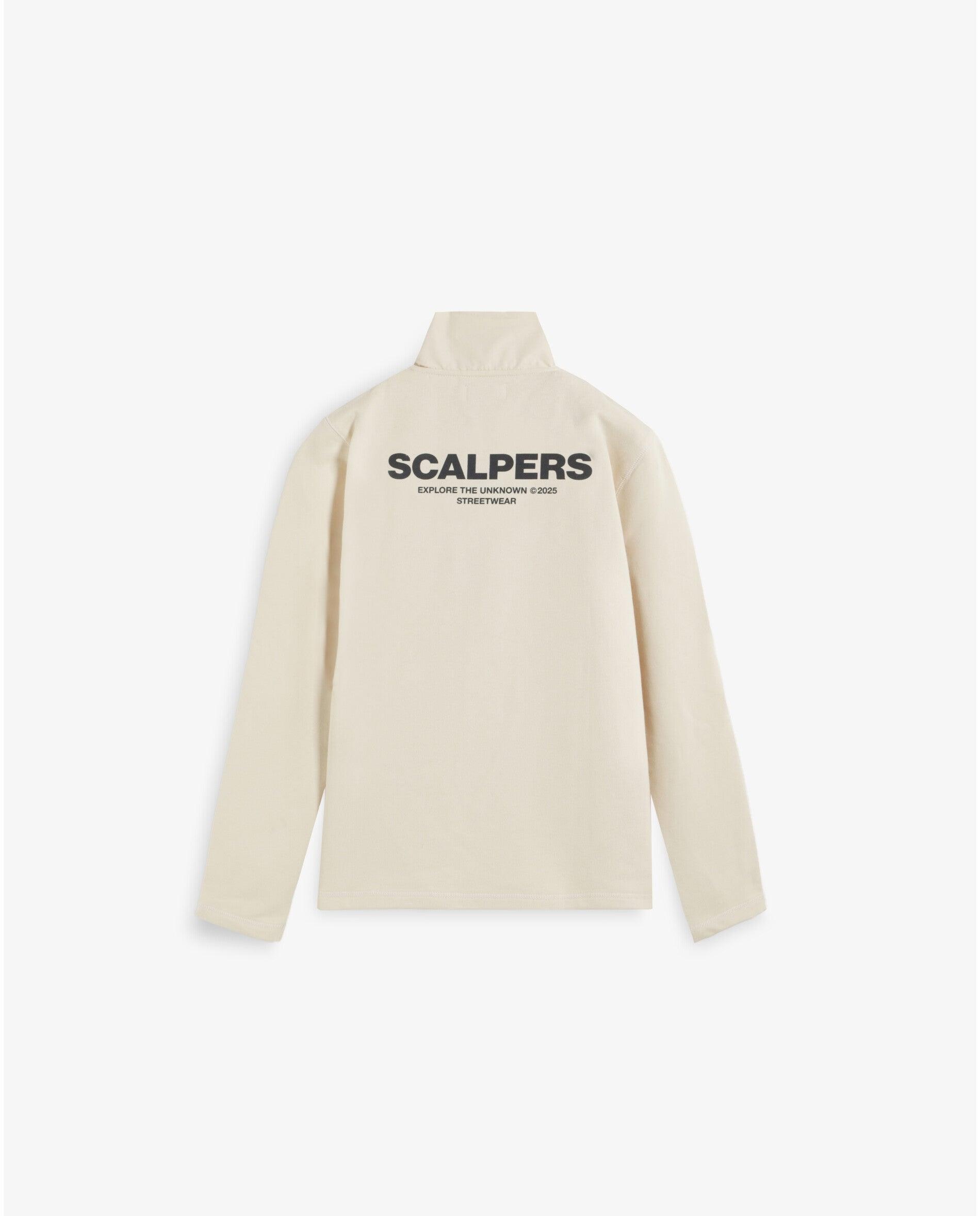 Sudadera de hombre con cuello polo y logo trasero - Scalpers - Beige Beige-5