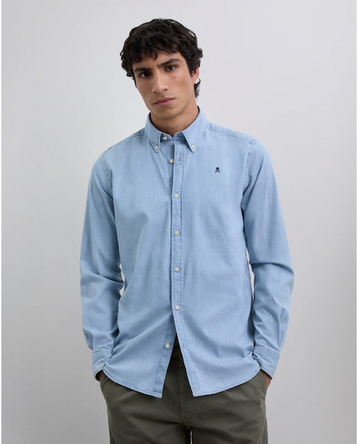 Imagen 0 de Camisa de hombre de manga larga y cuello clásico con puños abotonados