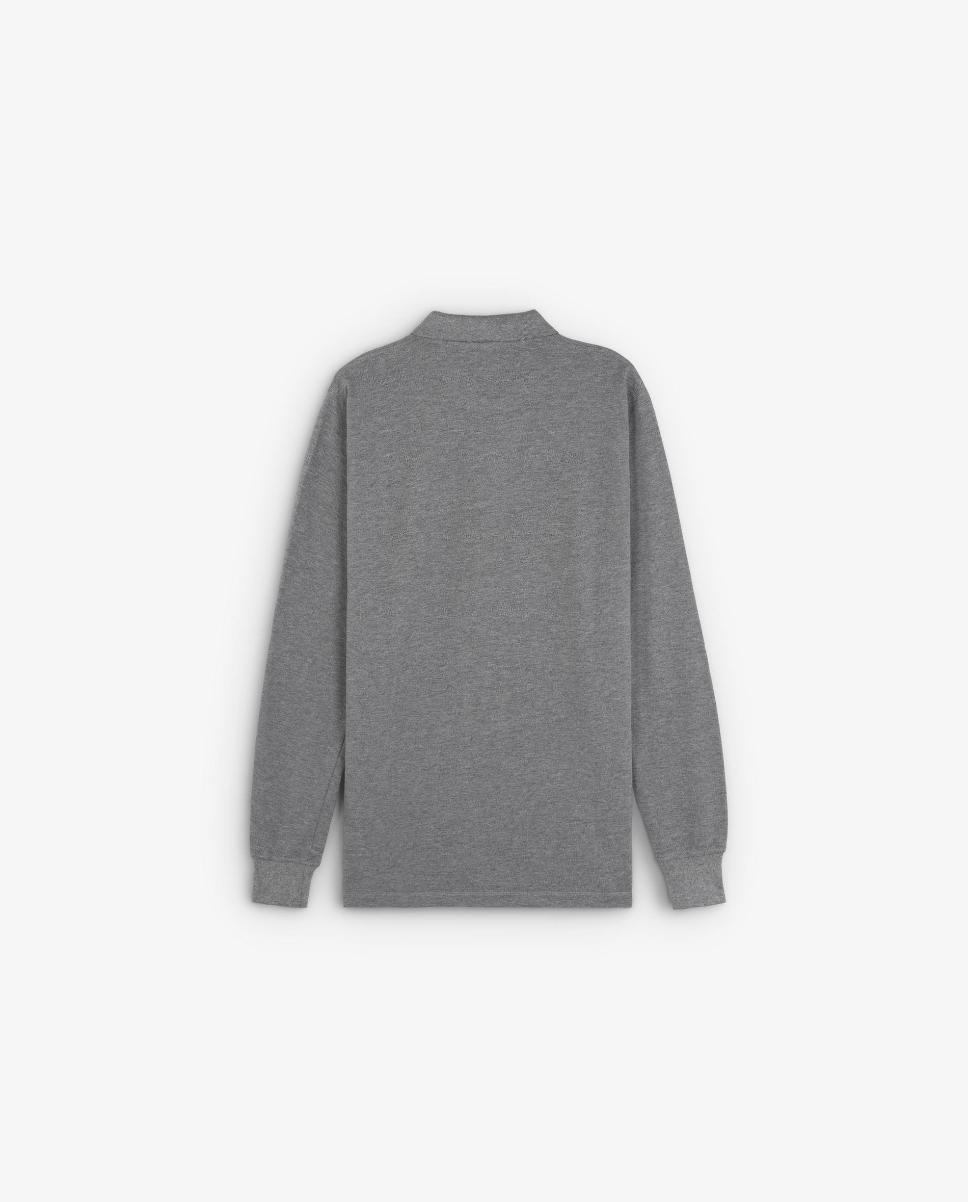 Polo de manga larga de hombre 100% algodón con puños elásticos - Scalpers - Gris Gris-5