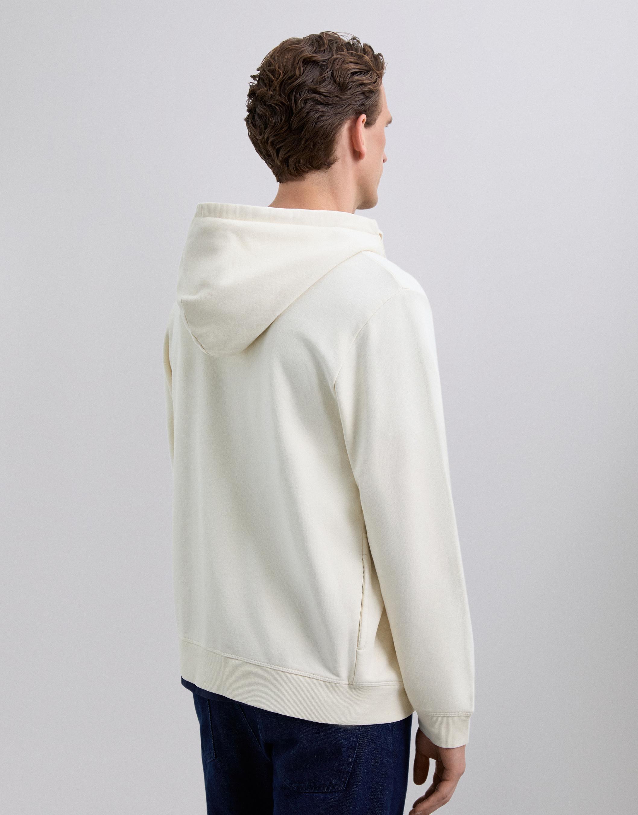 Sudadera de hombre con capucha y cierre de cremallera - Scalpers - Crema Crema-2