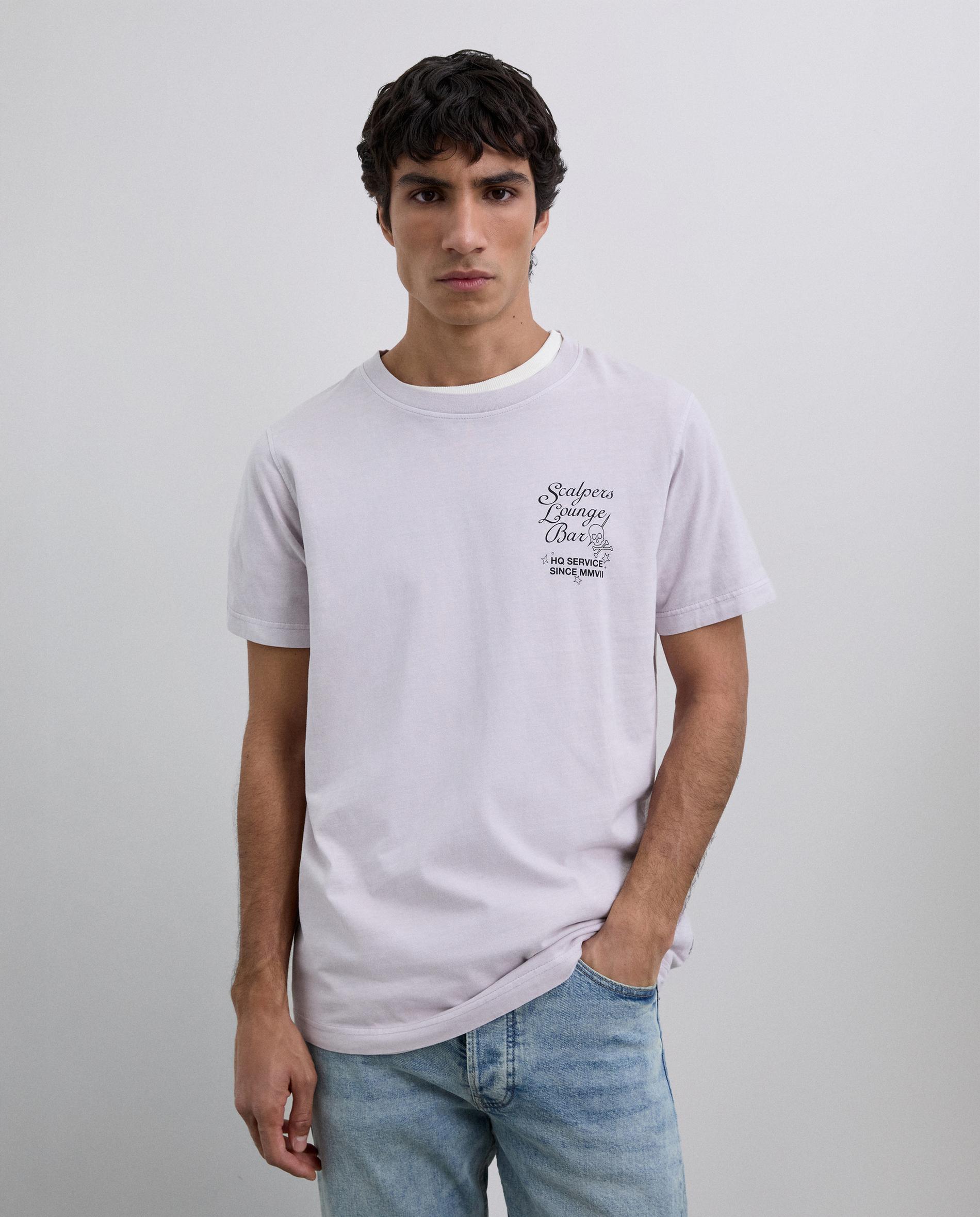 Scalpers - Camiseta de manga corta de hombre con print en pecho y espalda.