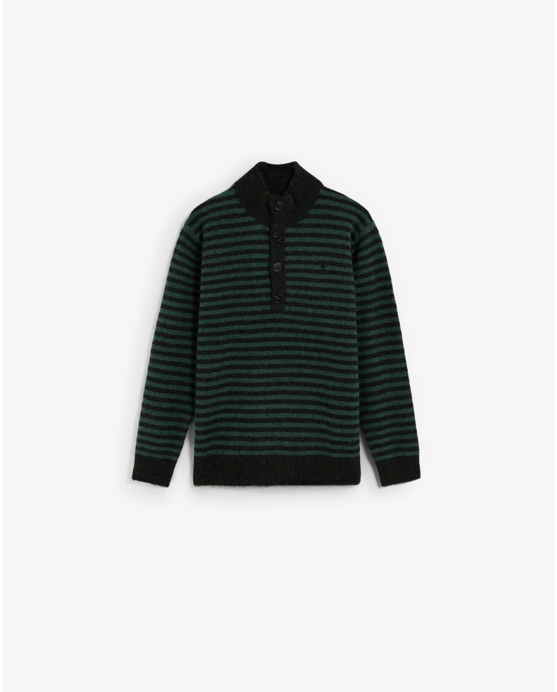 Imagen 7 de Jersey de niño a rayas con botones - Scalpers - Verde oscuro Verde oscuro