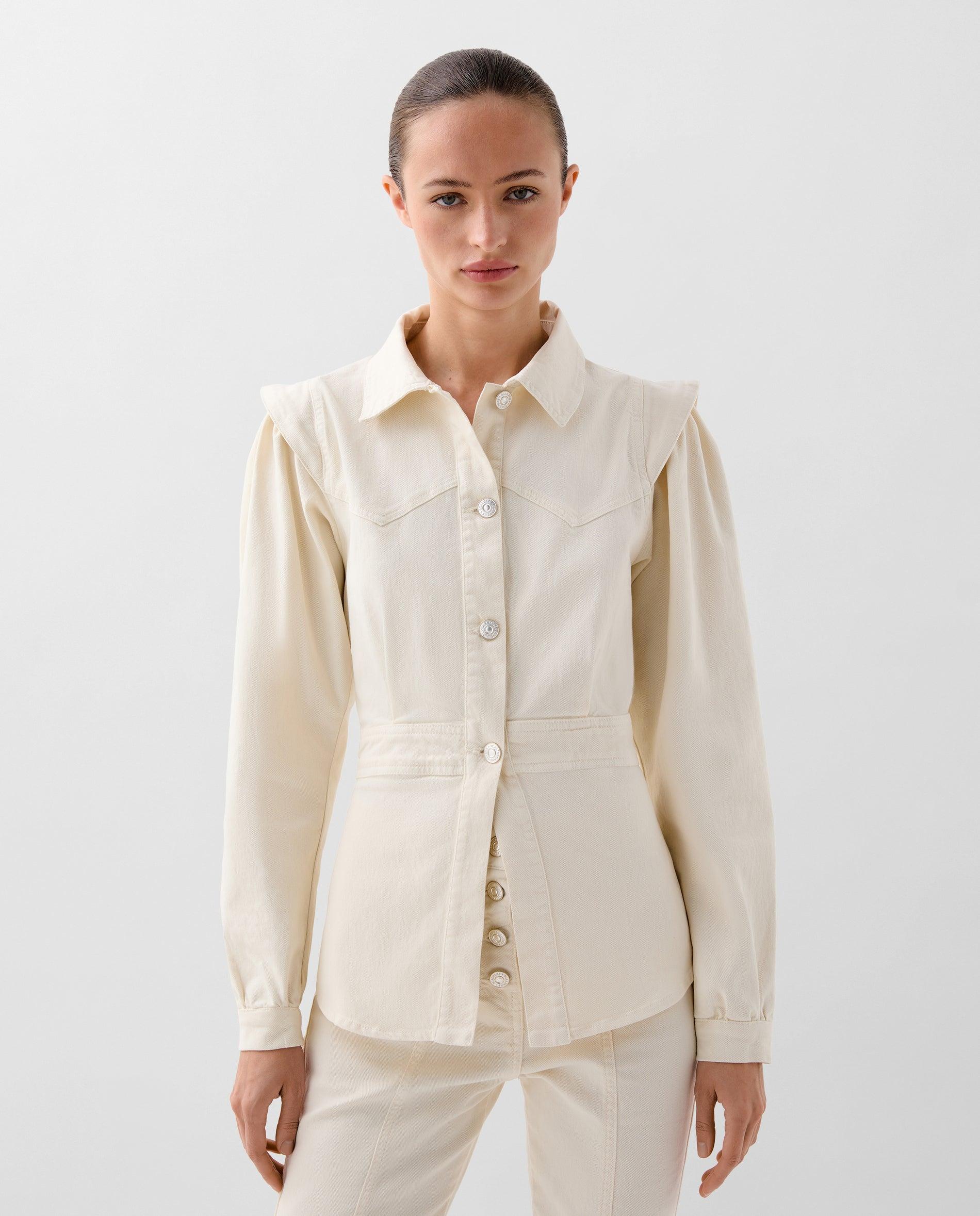 Camisa de mujer vaquera con hombreras