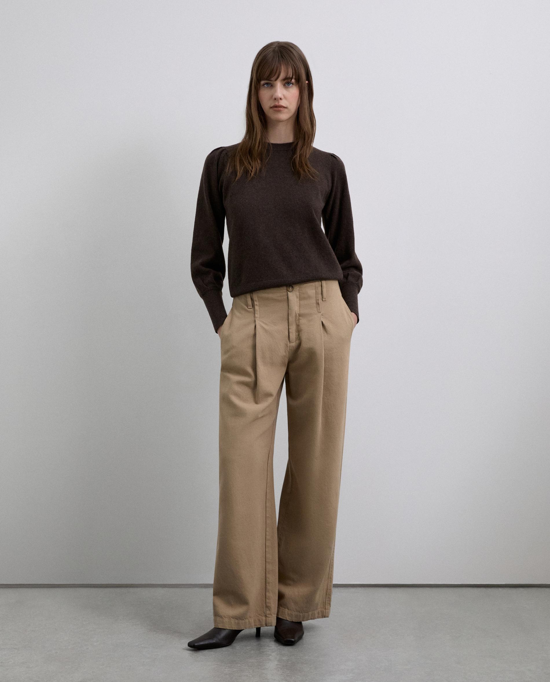Scalpers - Pantalones rectos de mujer tipo chinos de algodón.