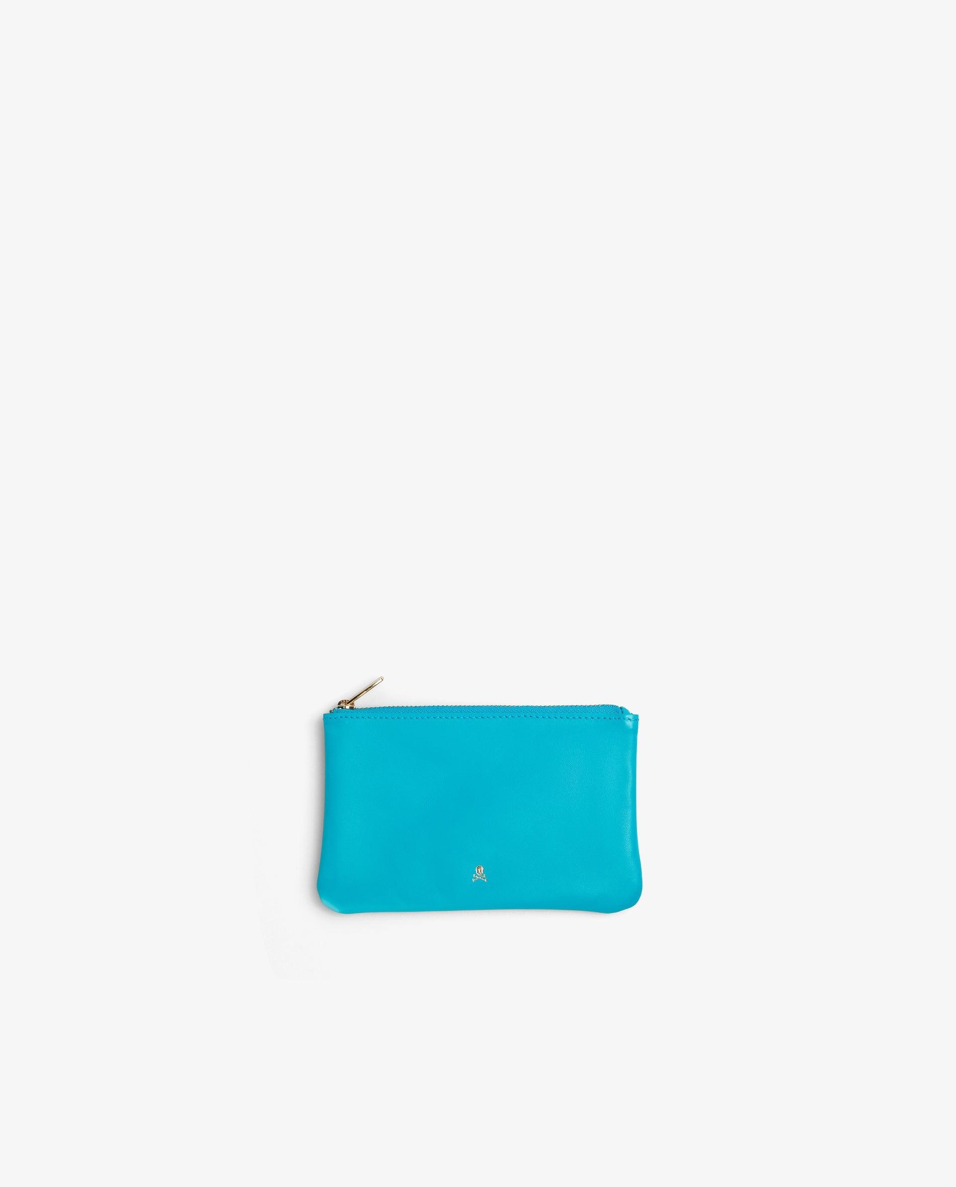 Monedero de mujer de piel con logo metálizado - Scalpers - Turquesa Turquesa-1